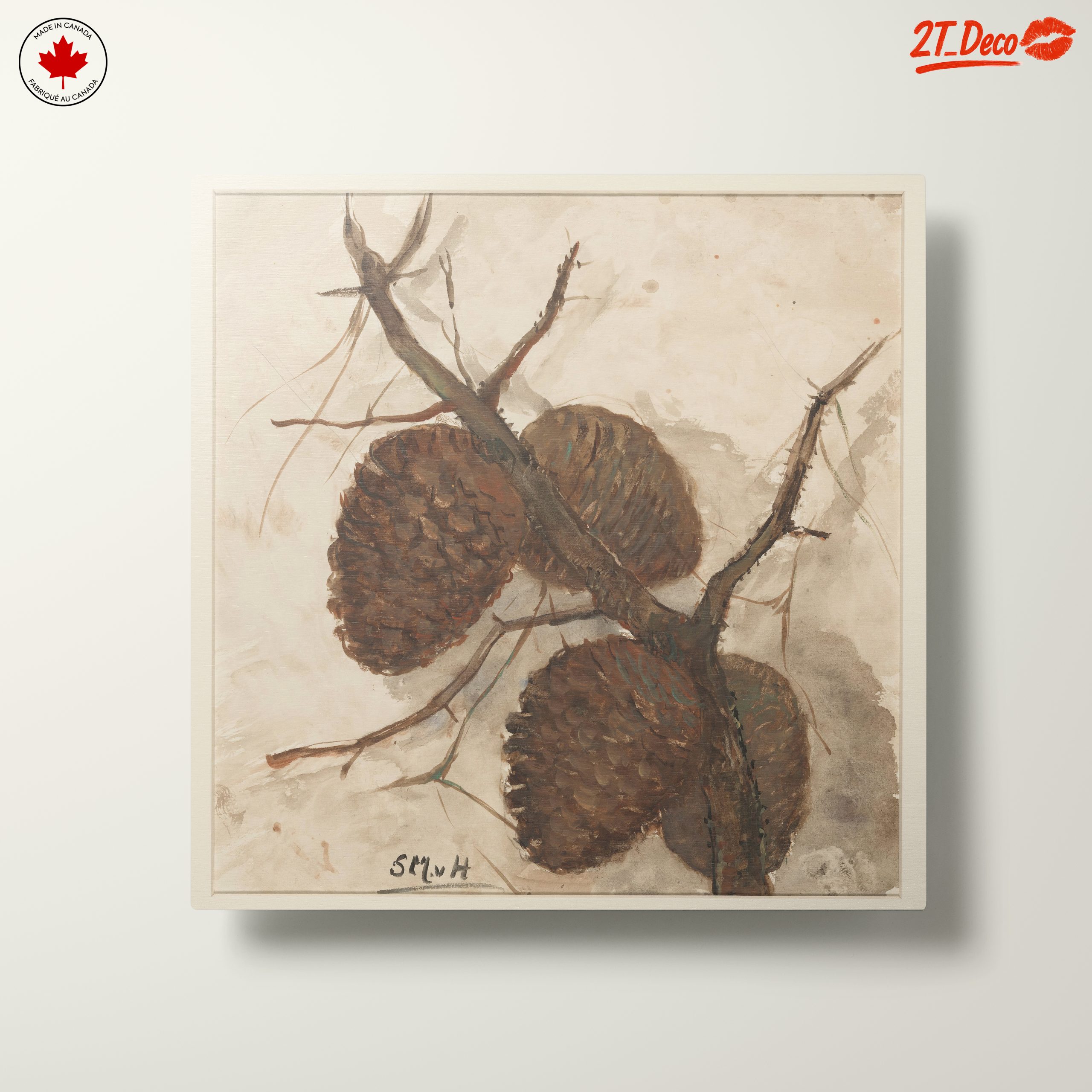 Elegant Botanical Pine Cone Art - Image 10