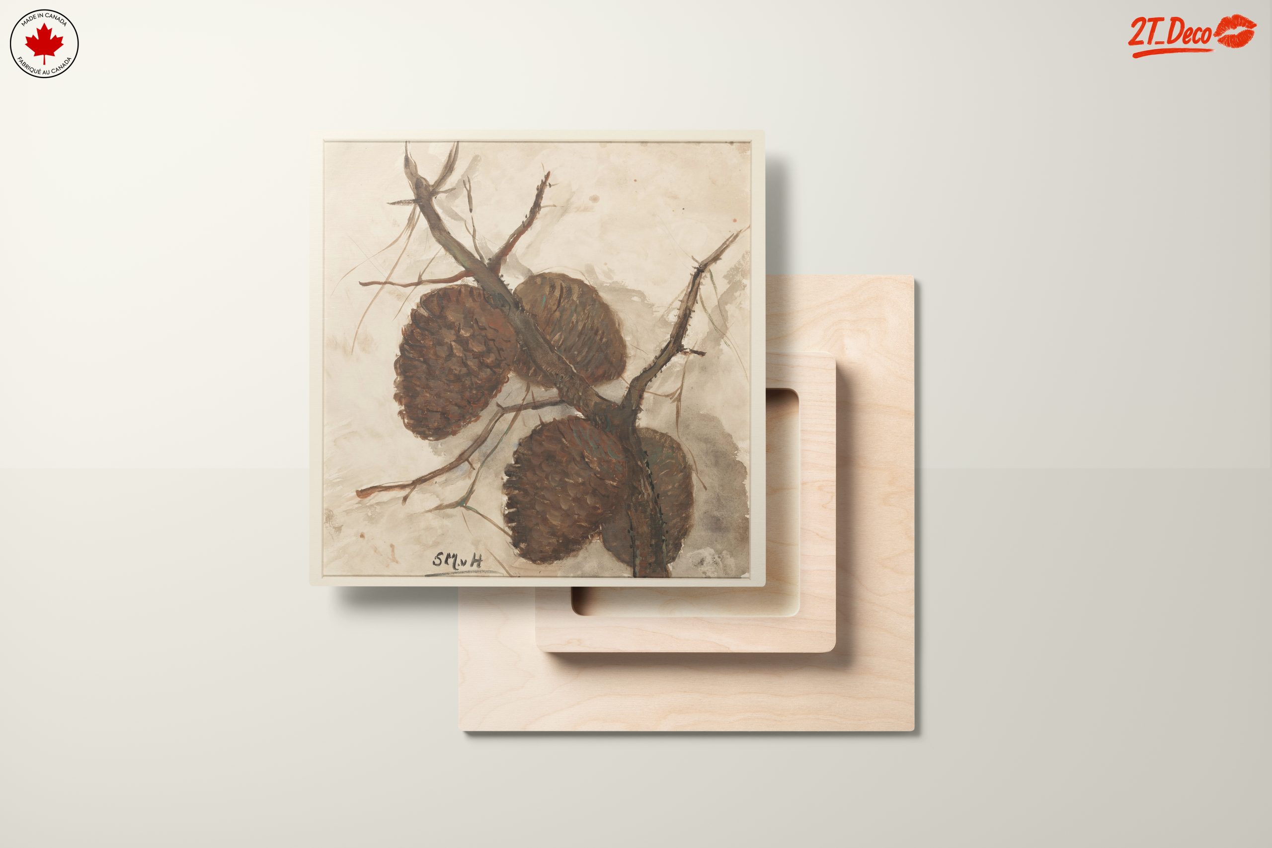 Elegant Botanical Pine Cone Art - Image 11