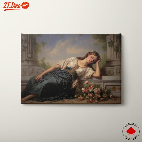 Elegant Portrait of a Resting Woman in a Garden
