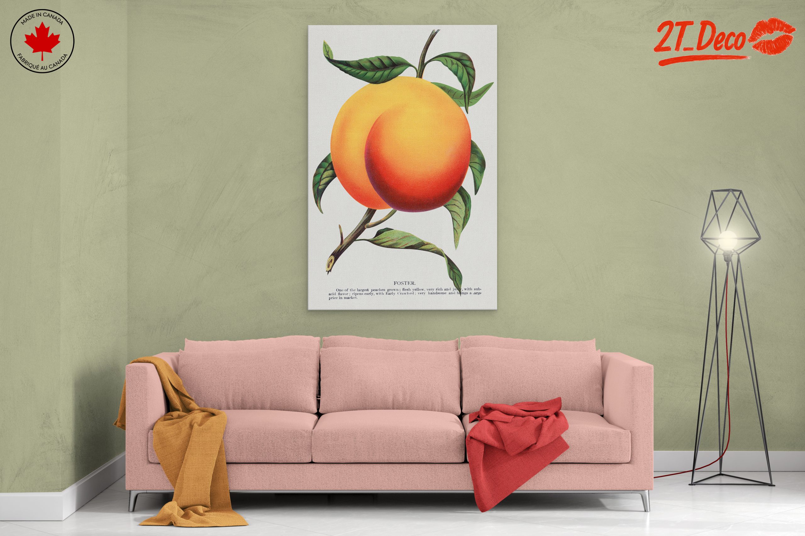 Stylized Peach Artwork with Vibrant Colors - Image 2