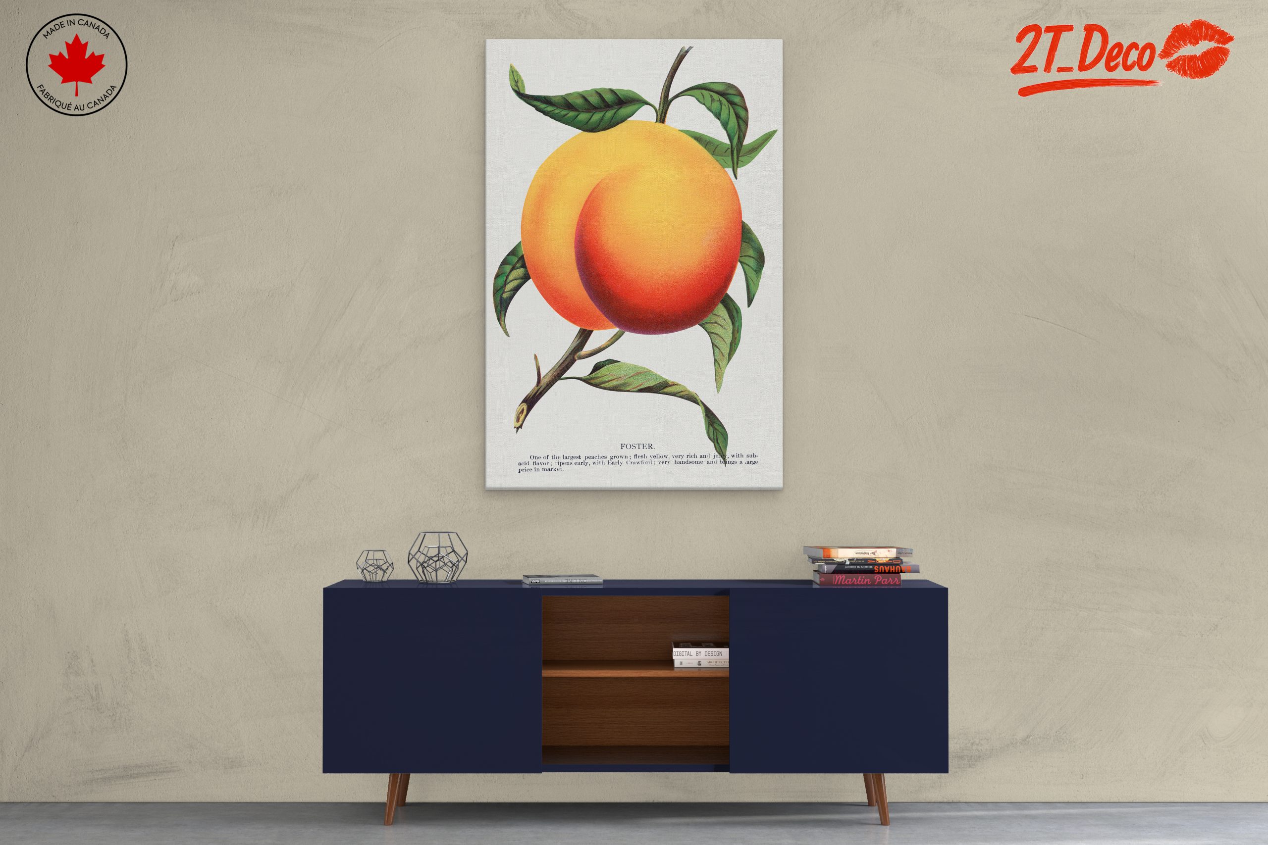 Stylized Peach Artwork with Vibrant Colors - Image 3