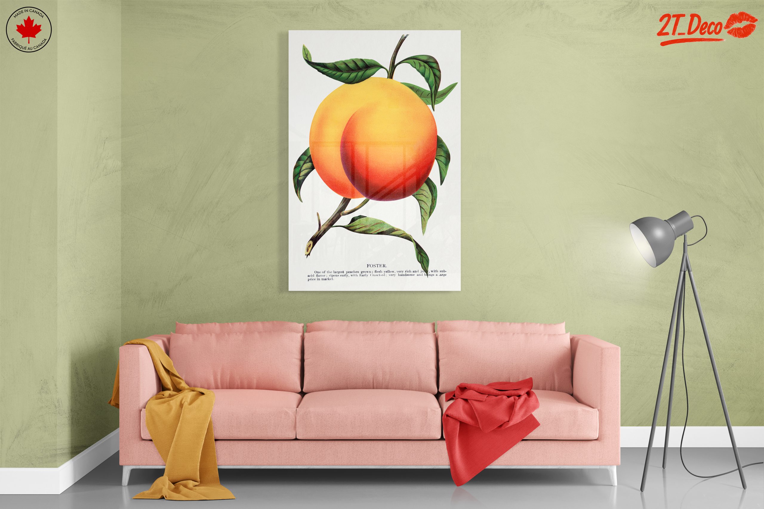 Stylized Peach Artwork with Vibrant Colors - Image 7