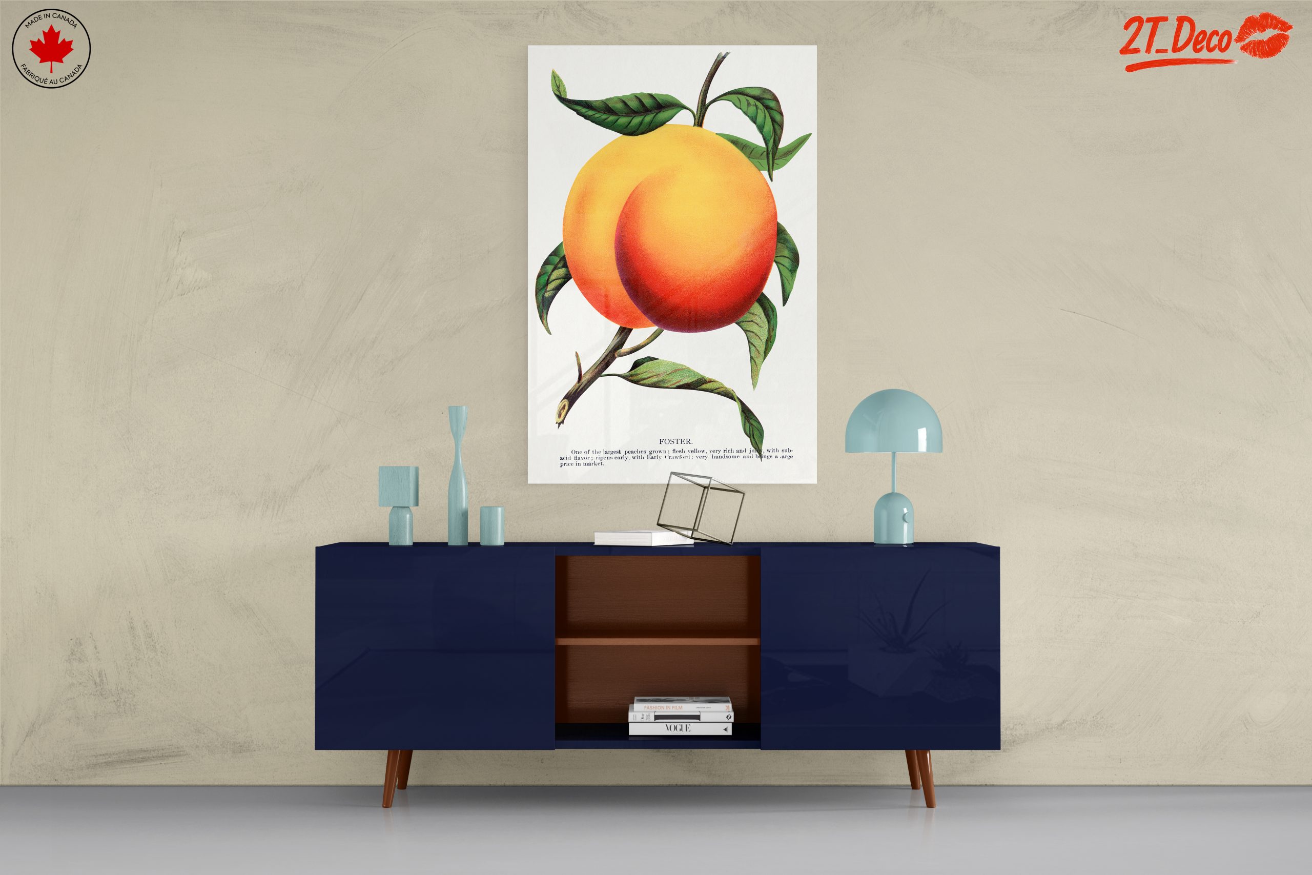 Stylized Peach Artwork with Vibrant Colors - Image 8