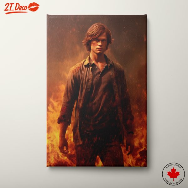 Dramatic Character Portrait in Fiery Background