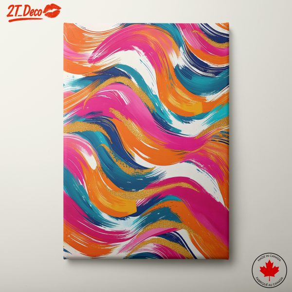 Vibrant Abstract Waves in Bold Colors