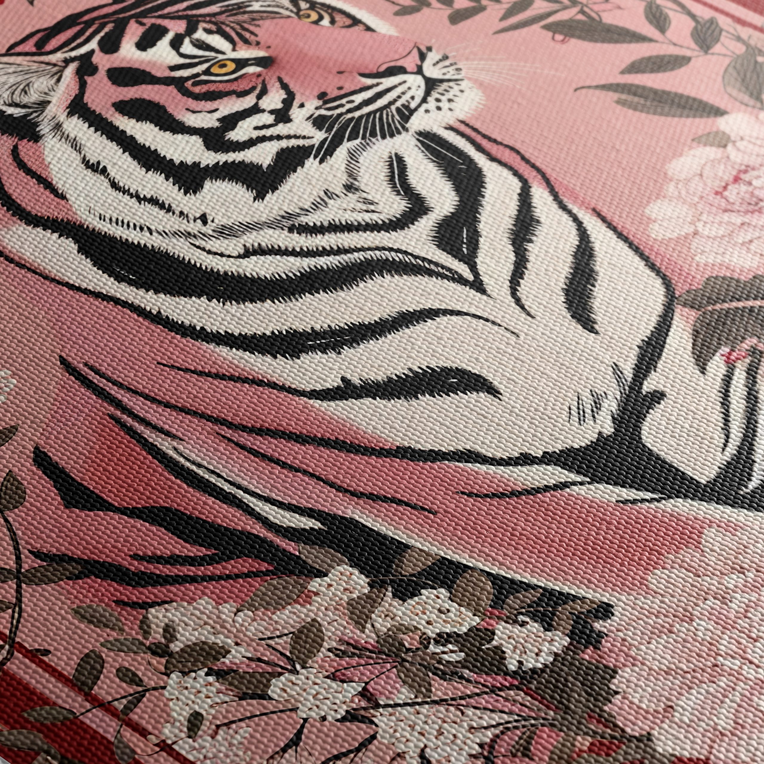 Stylized Tiger Among Floral Elements - Image 5
