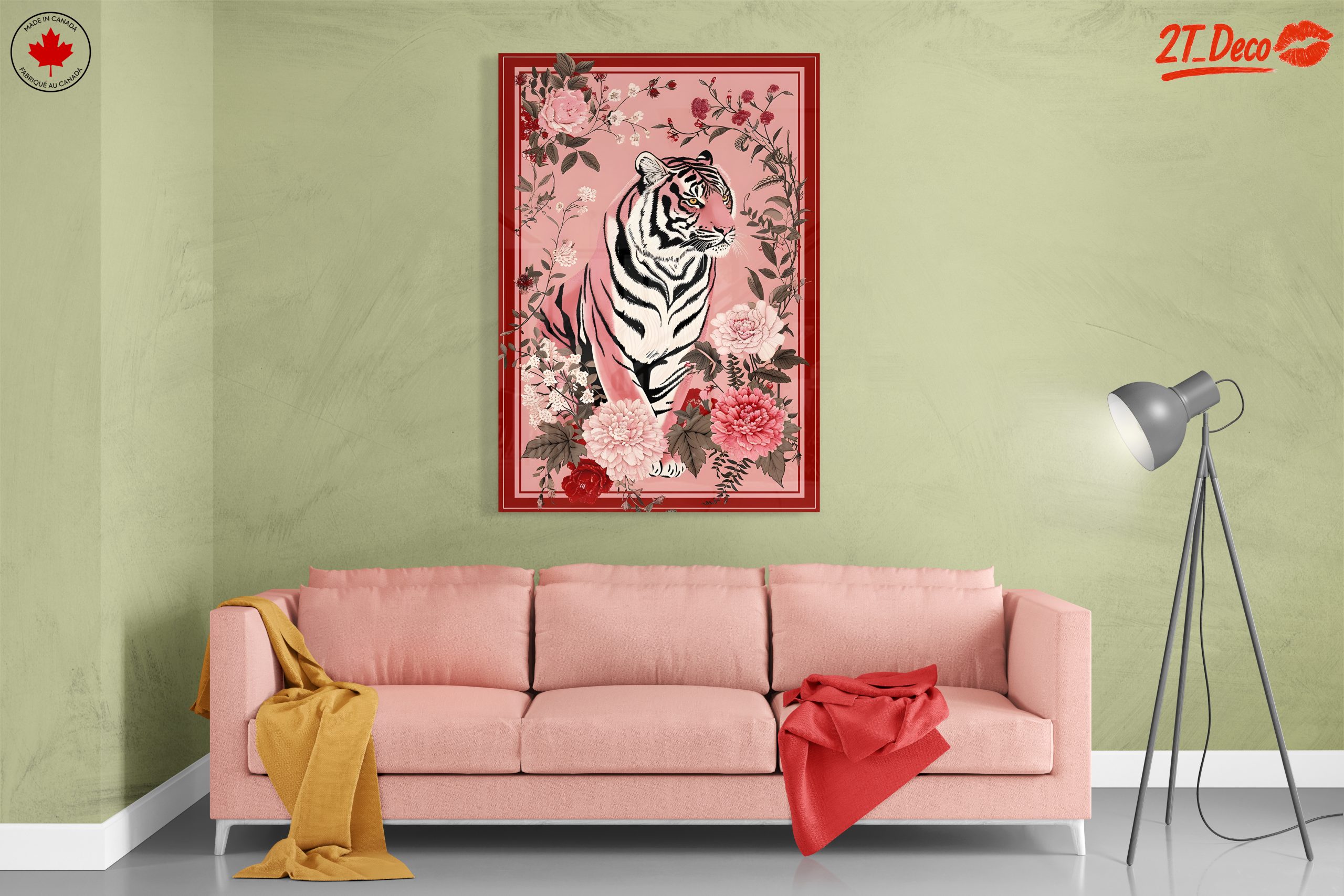 Stylized Tiger Among Floral Elements - Image 7