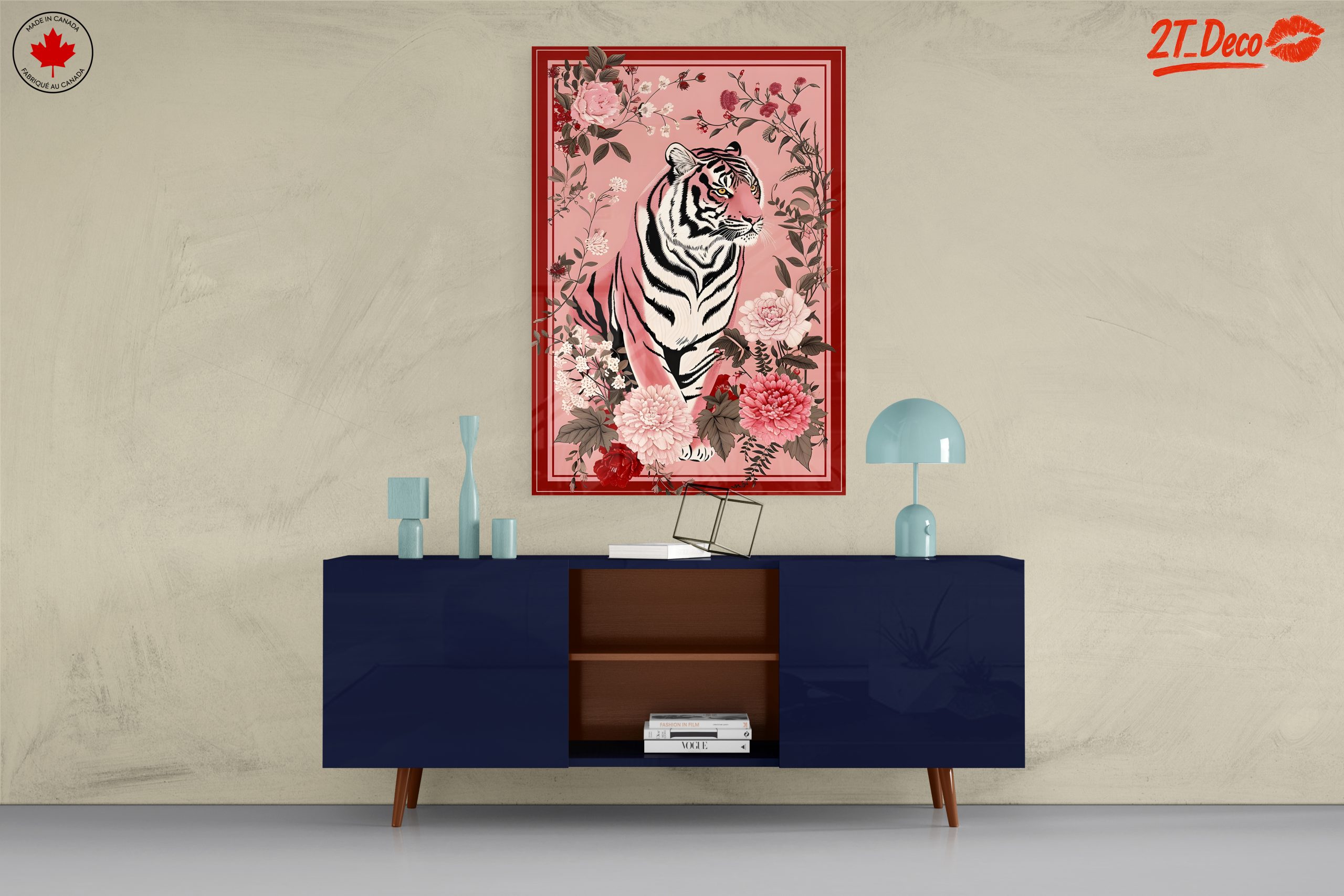 Stylized Tiger Among Floral Elements - Image 8