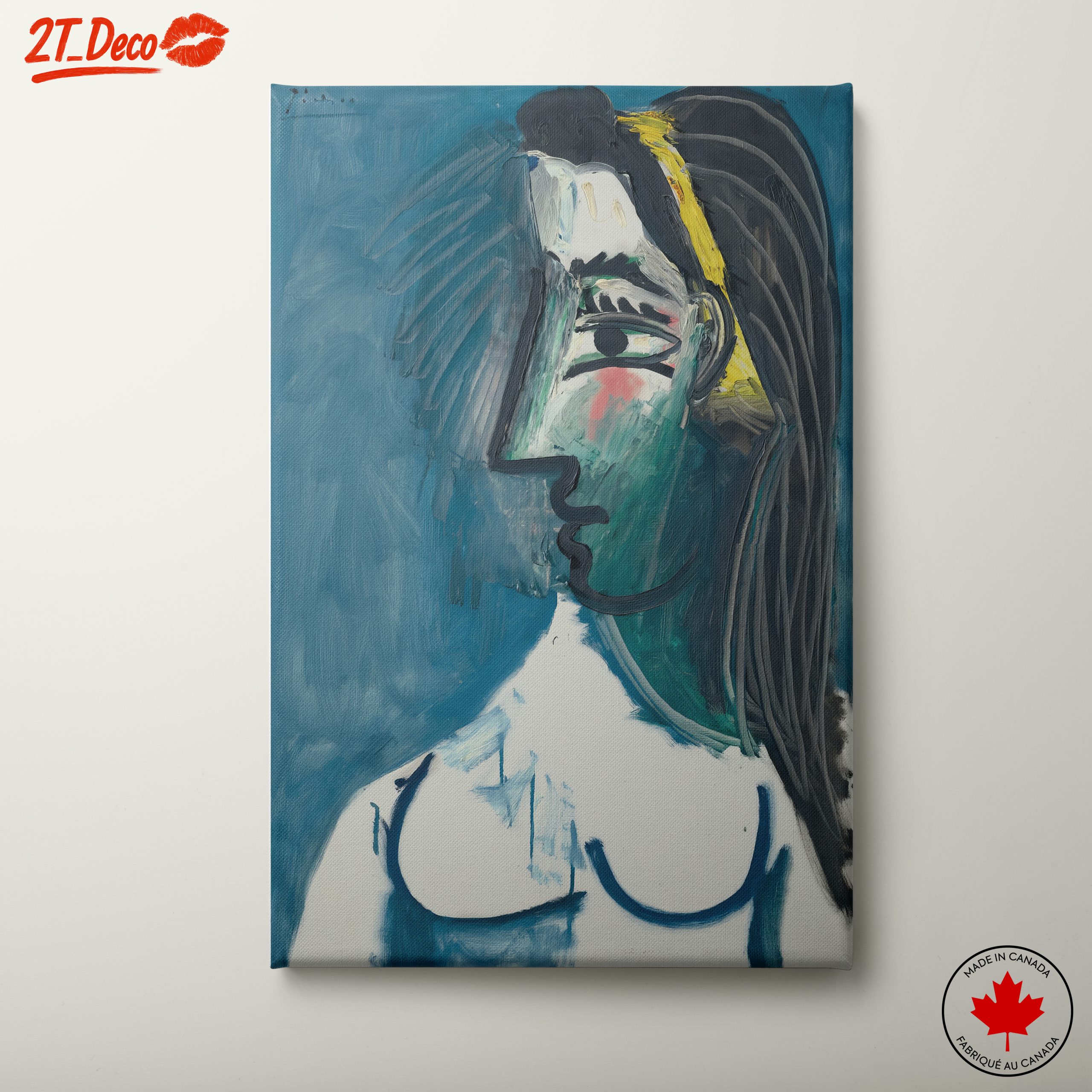 Bold Abstract Figure with Colorful Elements
