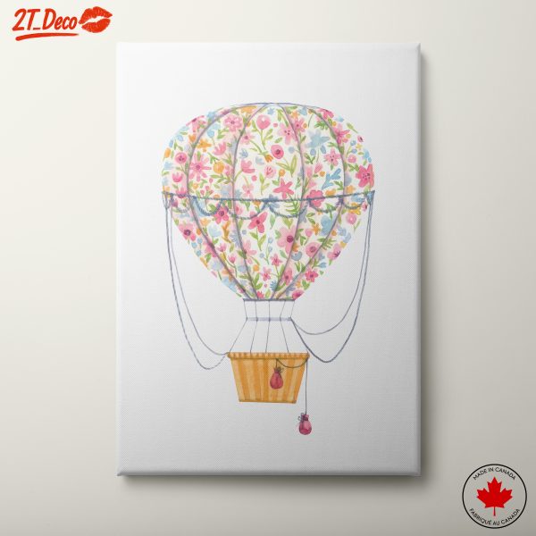 Whimsical Floral Hot Air Balloon Art