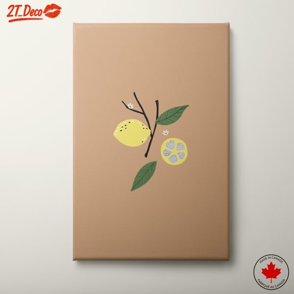 Stylized Lemons and Leaves Botanical Art