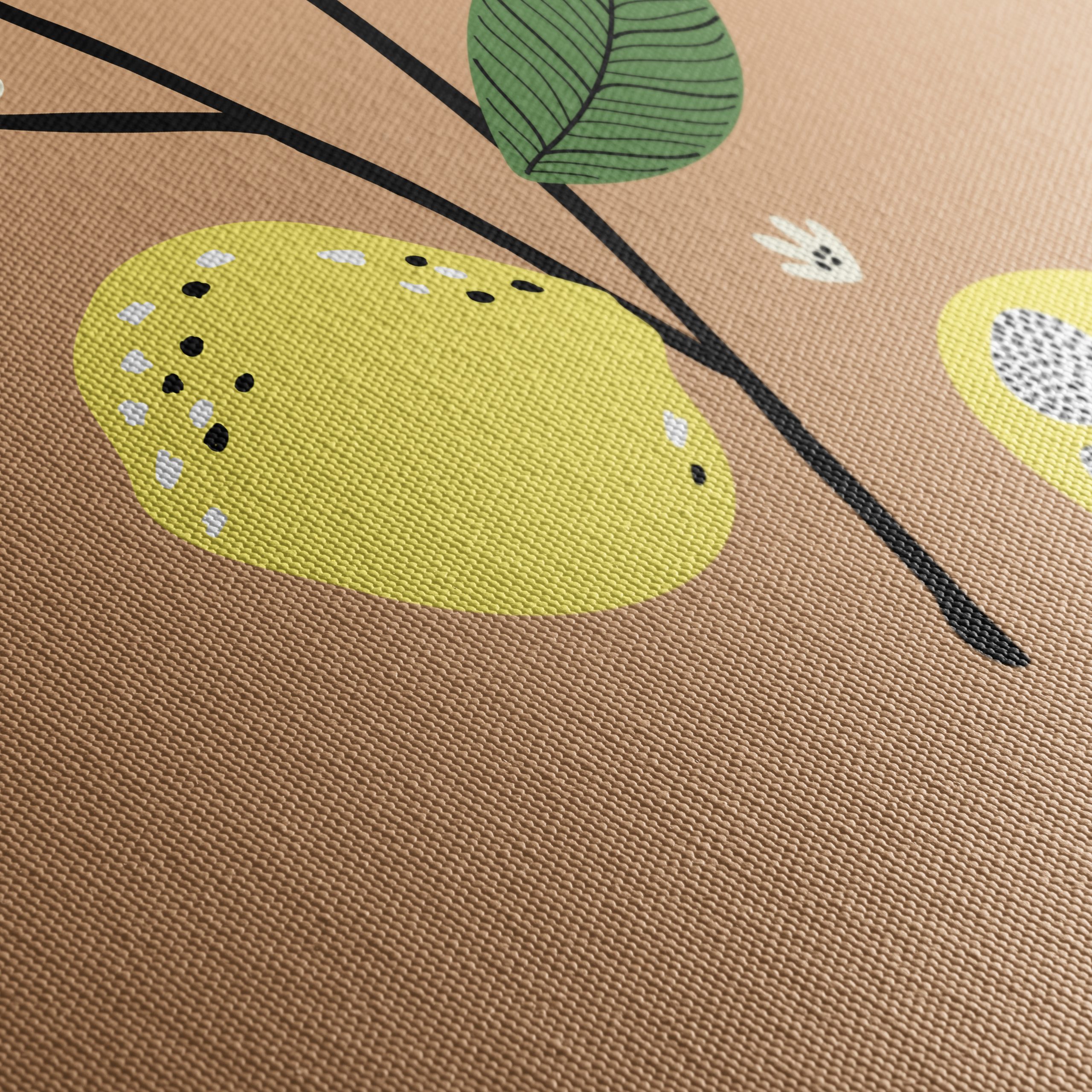 Stylized Lemons and Leaves Botanical Art - Image 5
