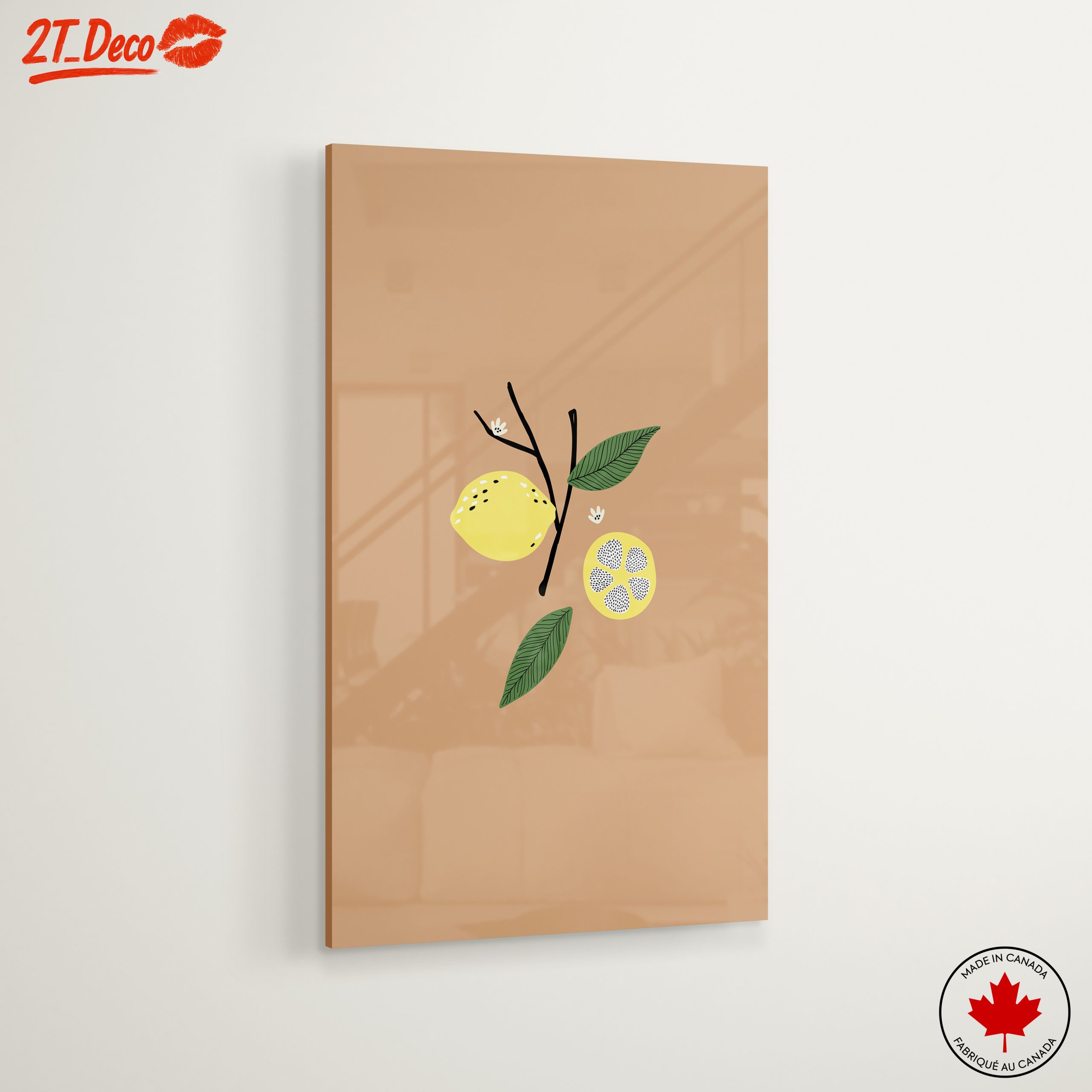 Stylized Lemons and Leaves Botanical Art - Image 6