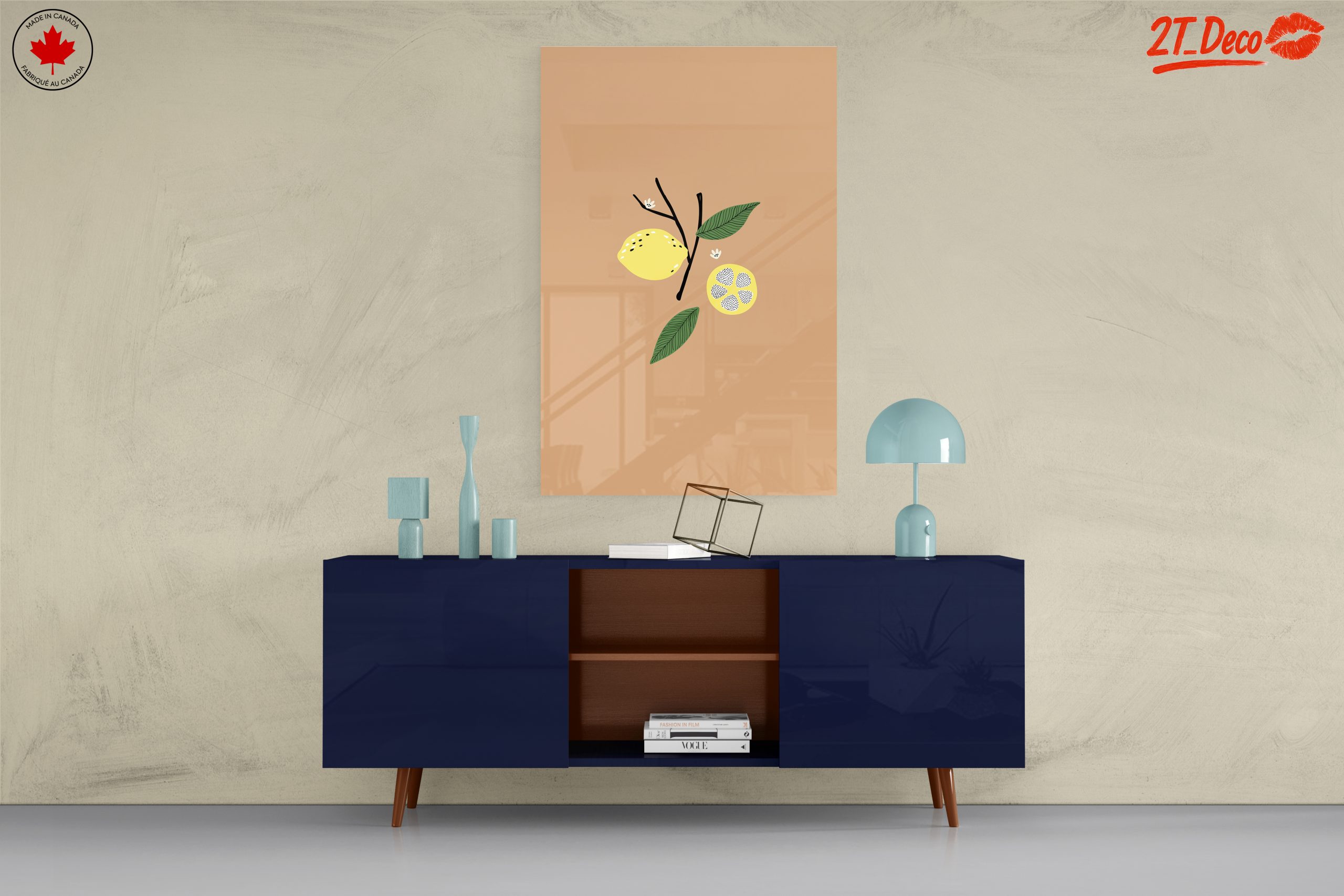 Stylized Lemons and Leaves Botanical Art - Image 8