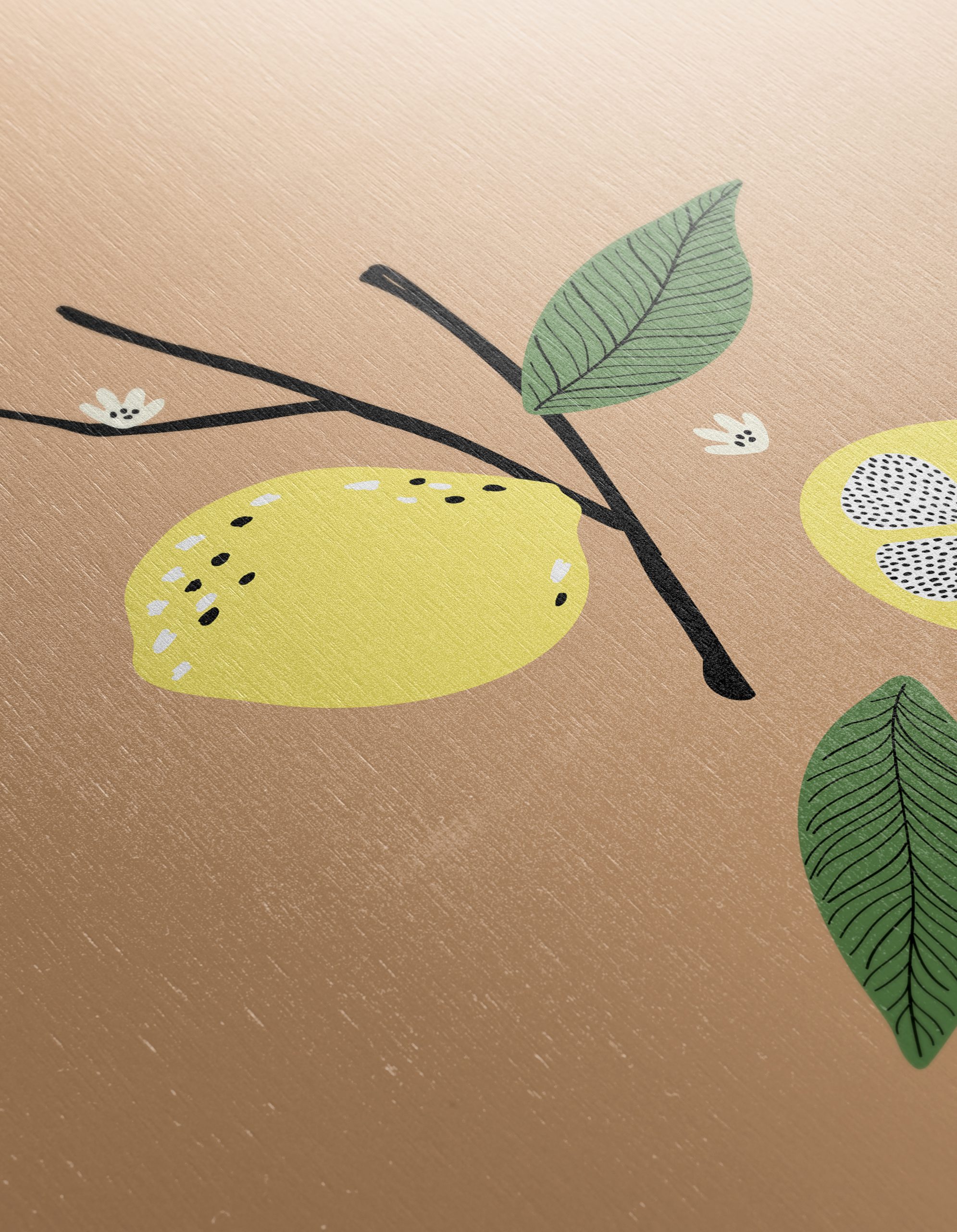 Stylized Lemons and Leaves Botanical Art - Image 12