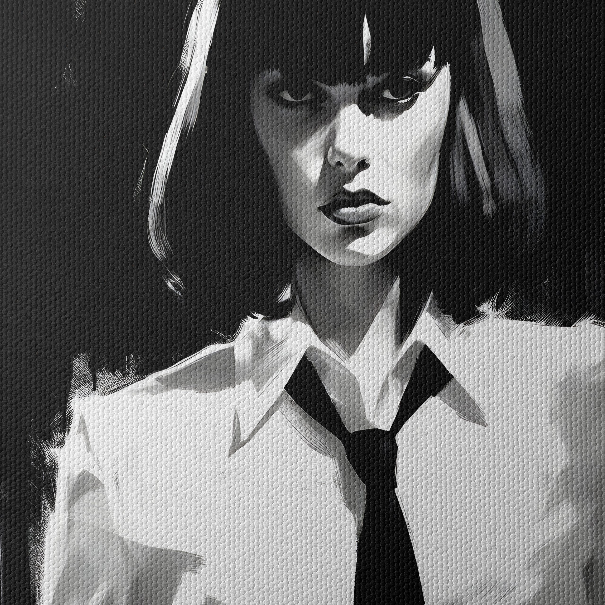 Striking Black and White Artistic Portrait - Image 4