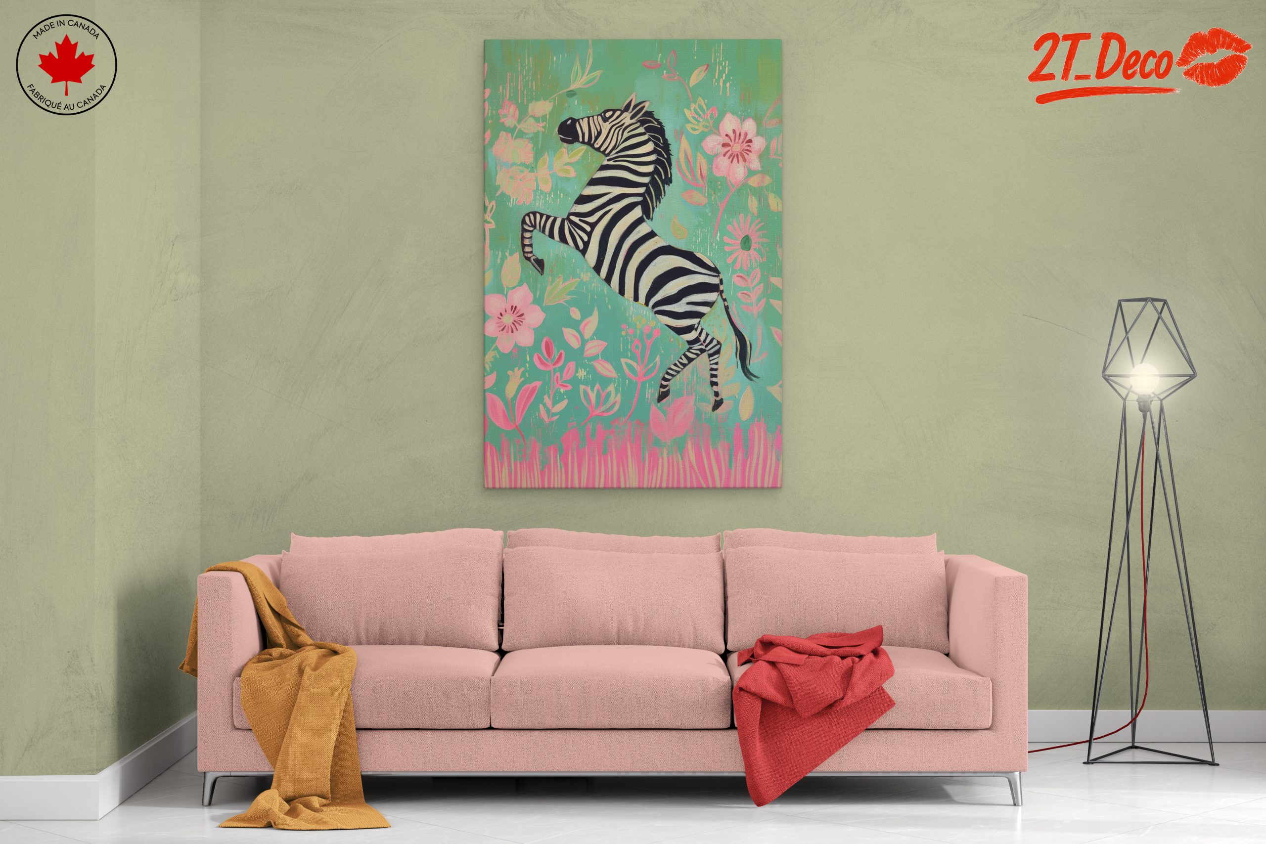 Playful Zebra Among Flowers - Image 2