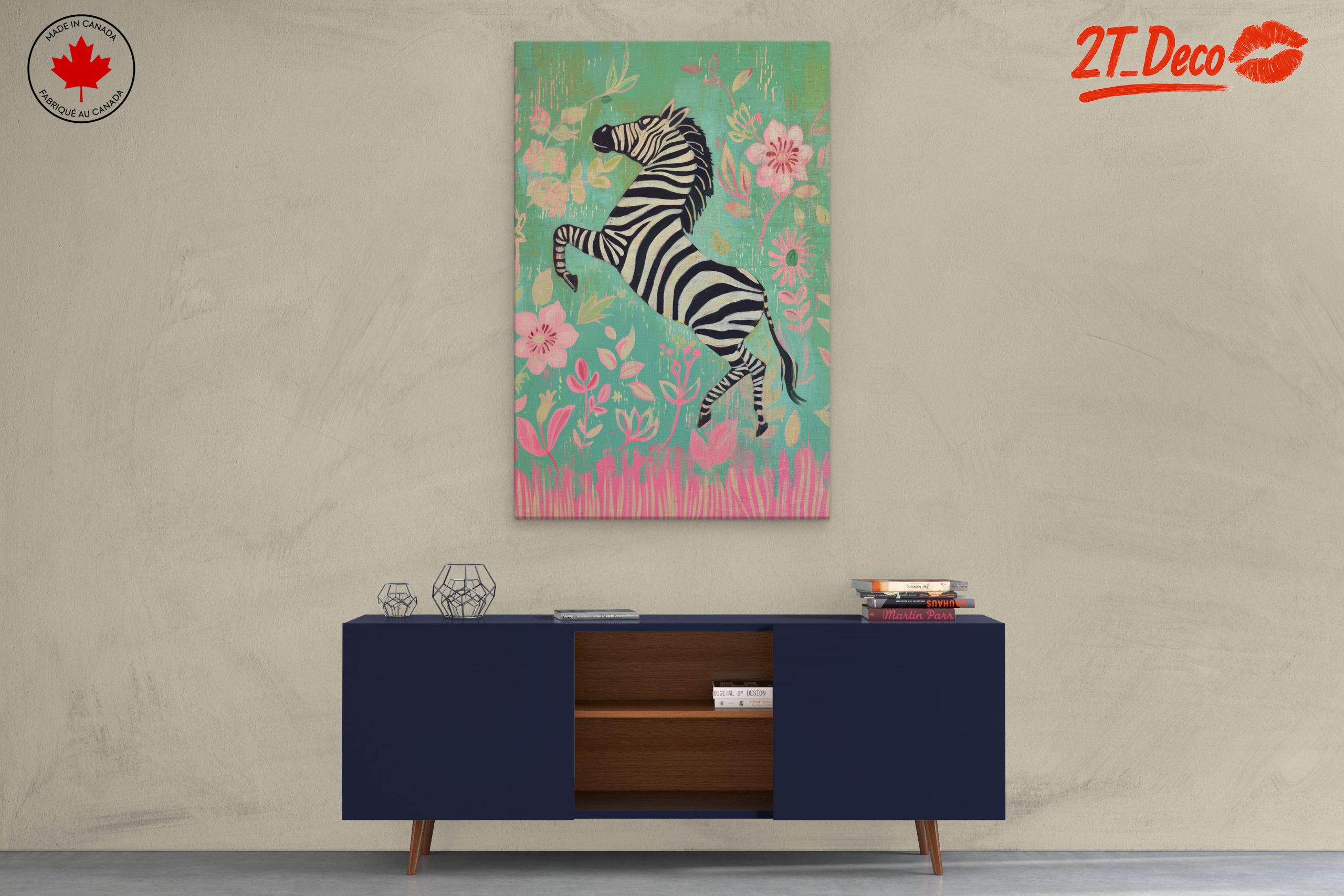 Playful Zebra Among Flowers - Image 3