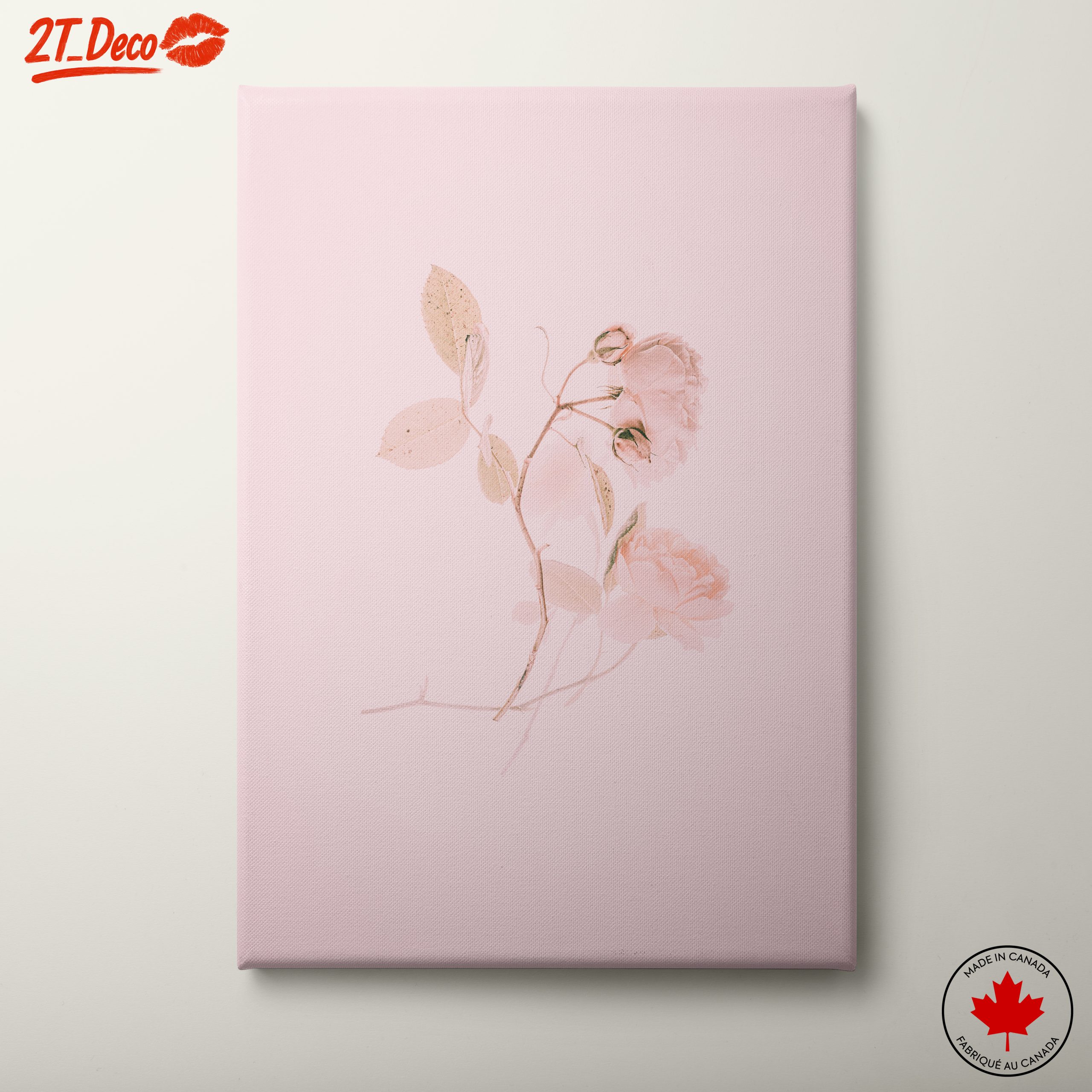 Delicate Floral Artwork in Soft Pink Tones