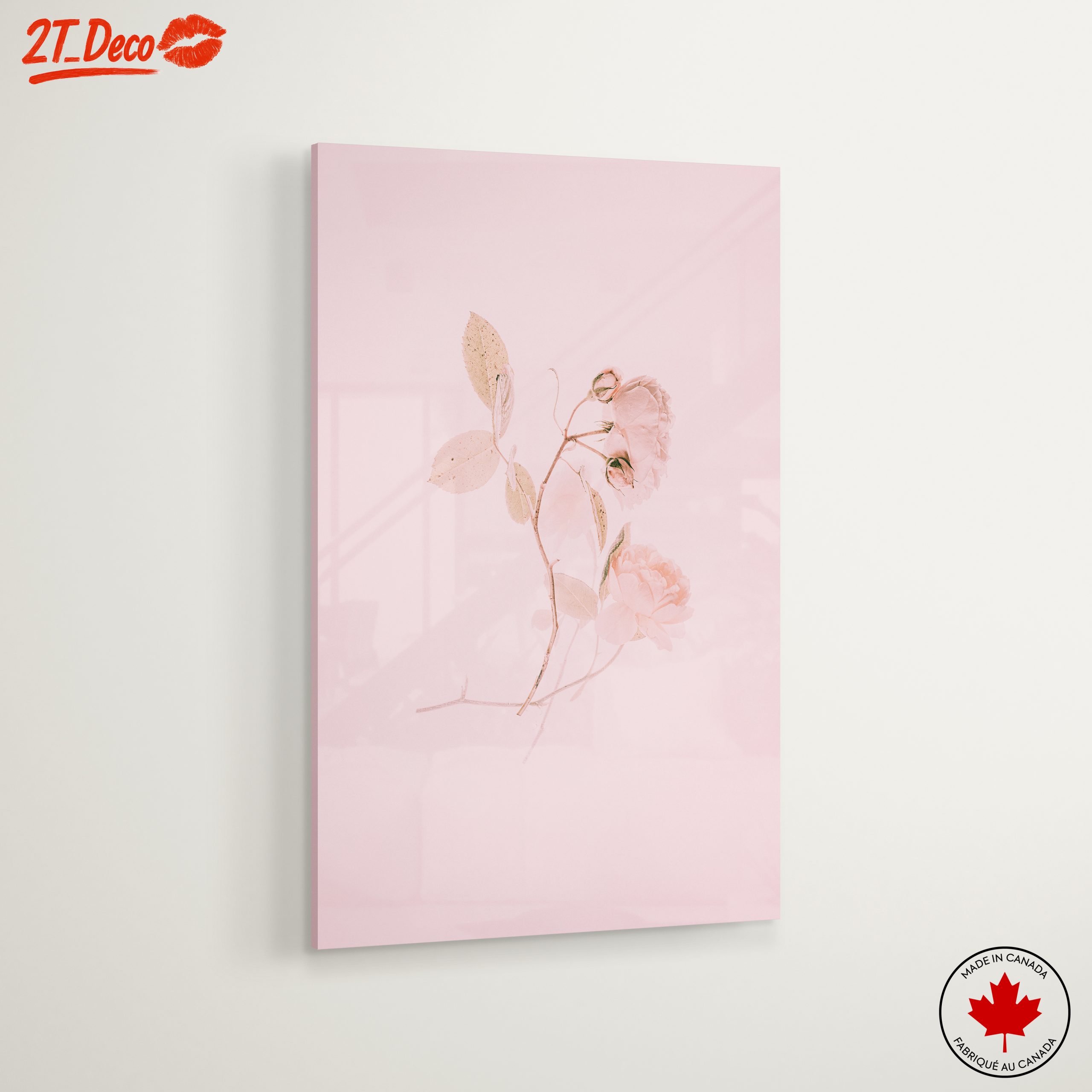 Delicate Floral Artwork in Soft Pink Tones - Image 6