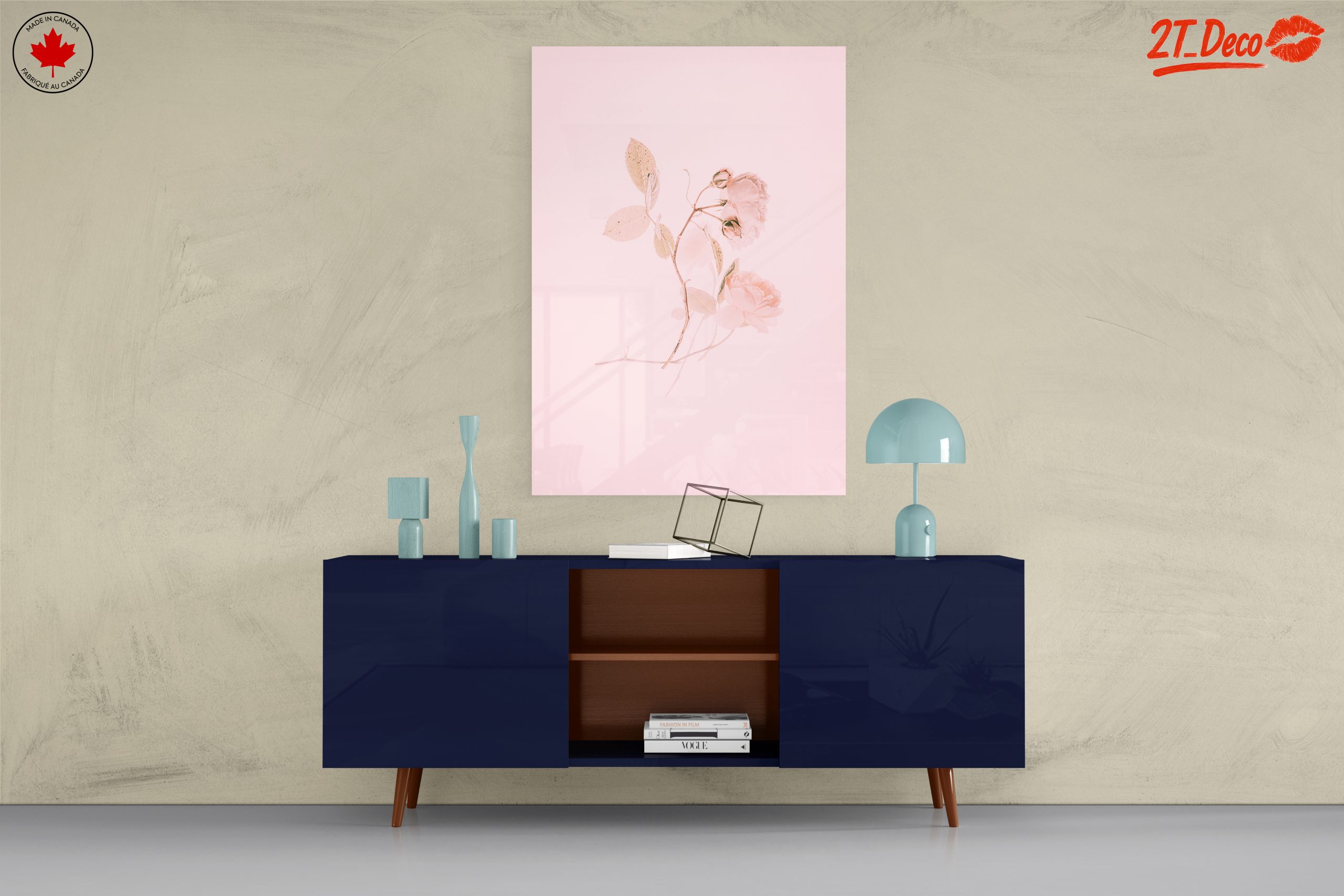 Delicate Floral Artwork in Soft Pink Tones - Image 8