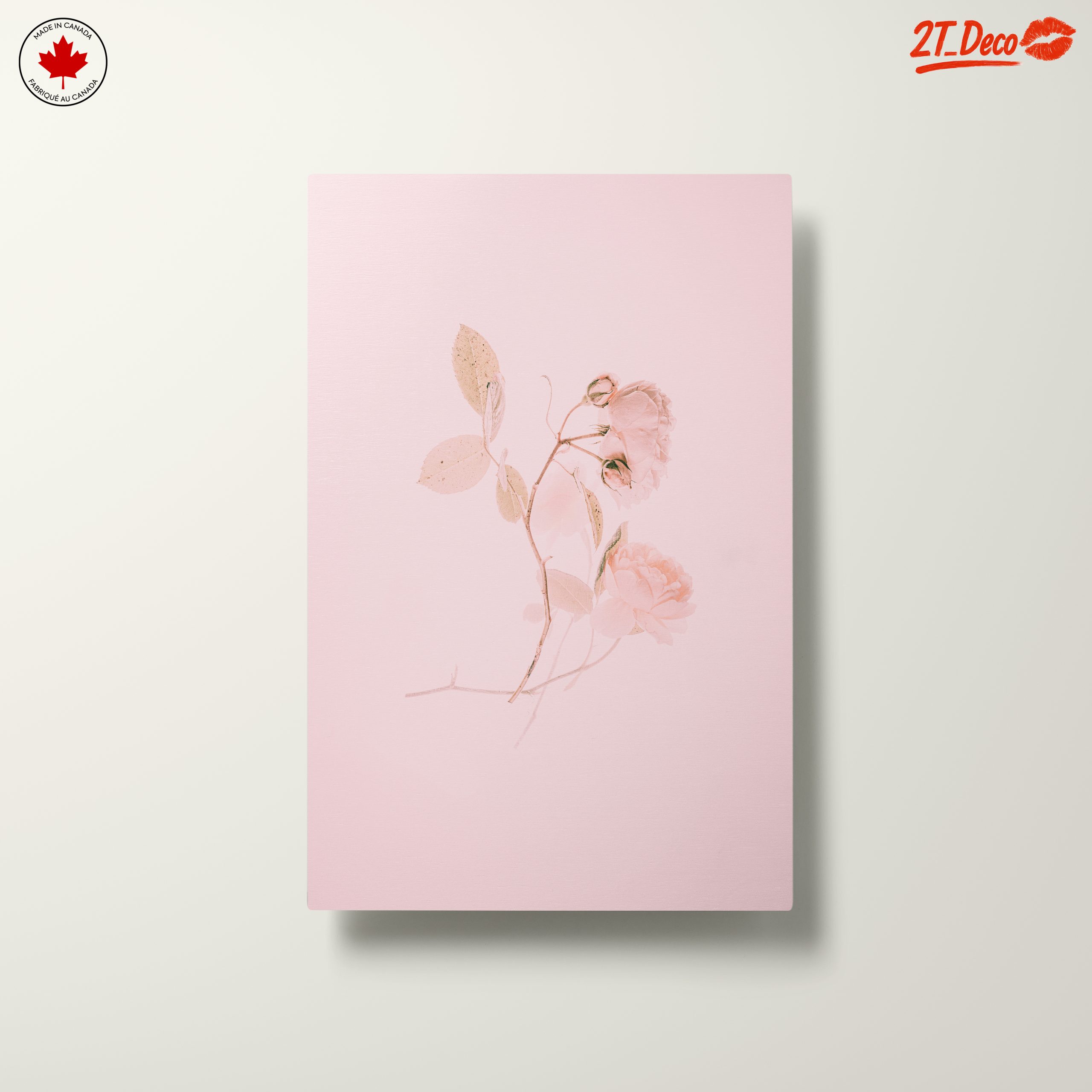 Delicate Floral Artwork in Soft Pink Tones - Image 10