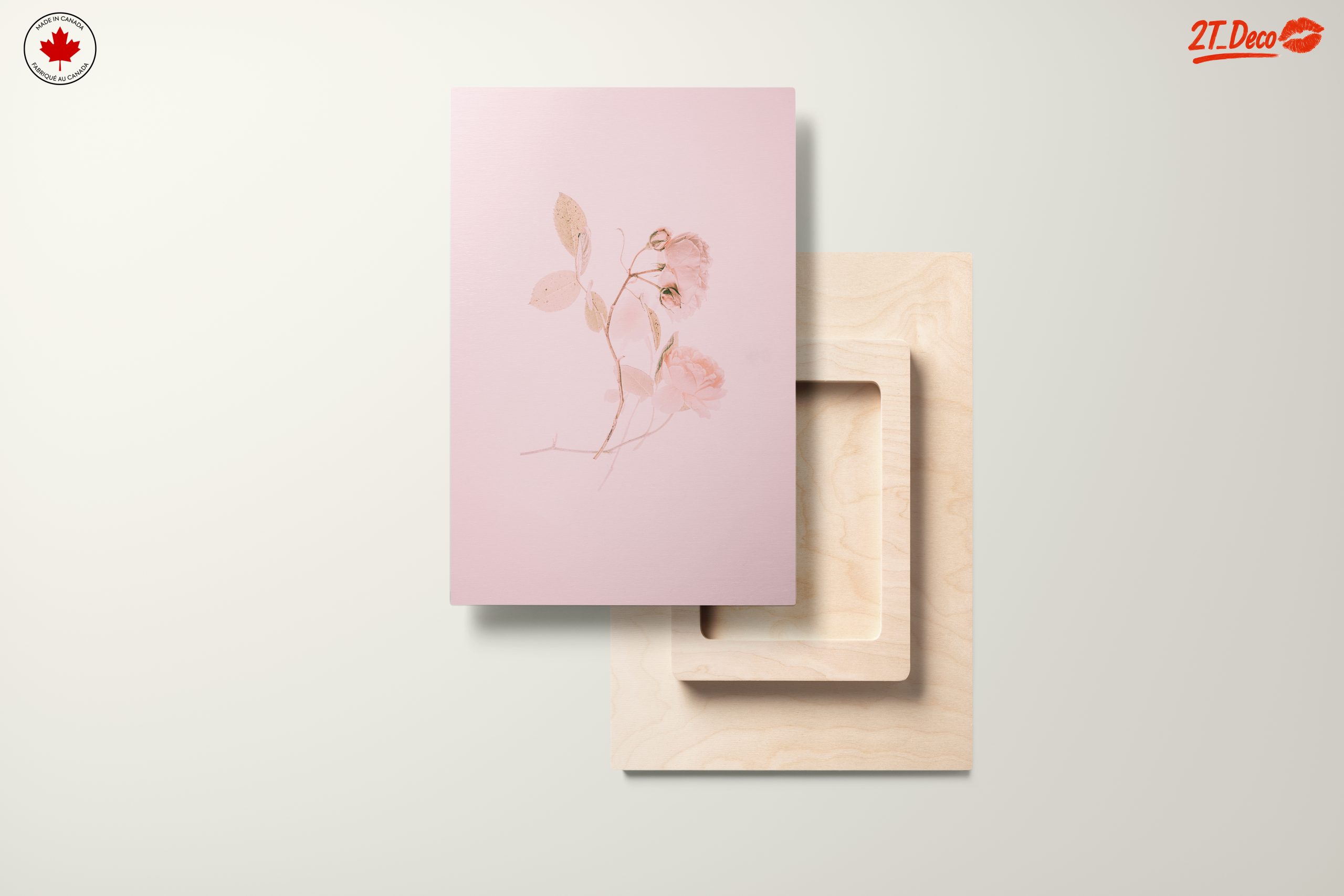 Delicate Floral Artwork in Soft Pink Tones - Image 11