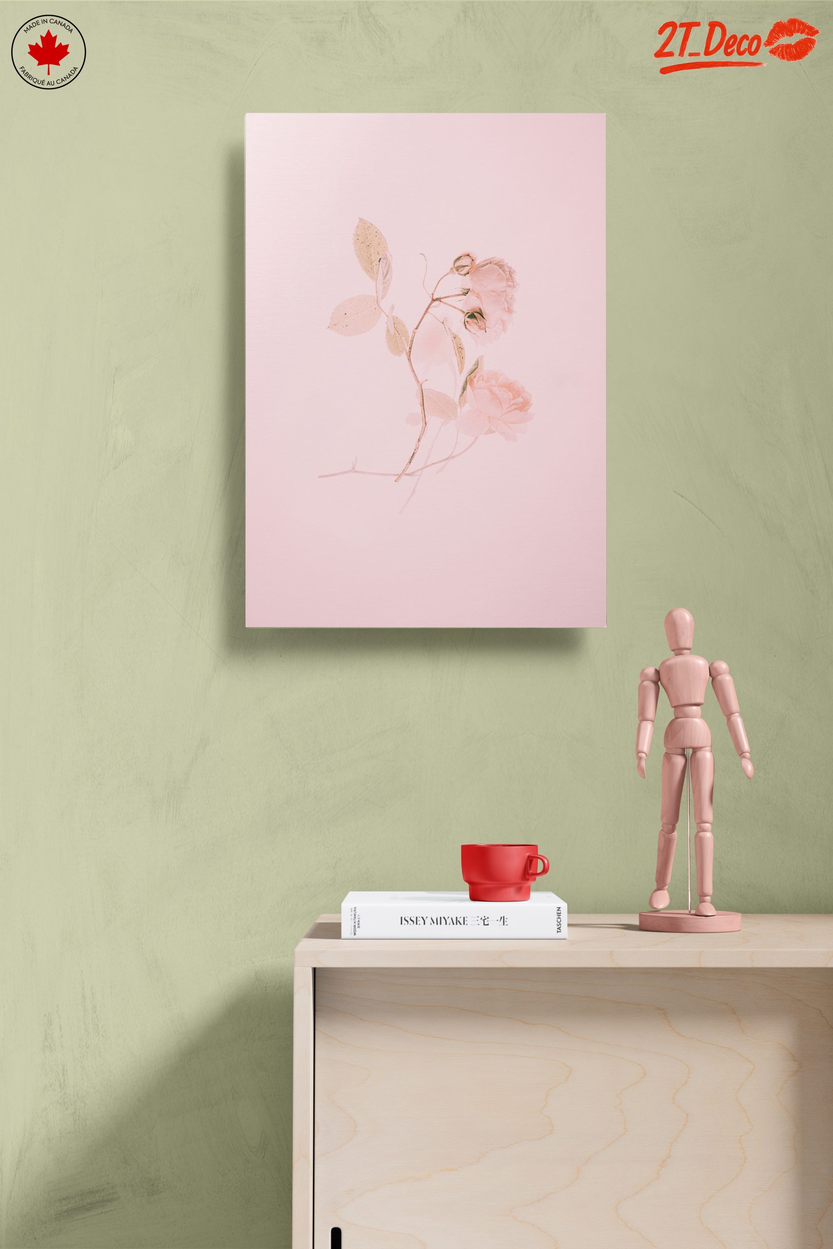 Delicate Floral Artwork in Soft Pink Tones - Image 14