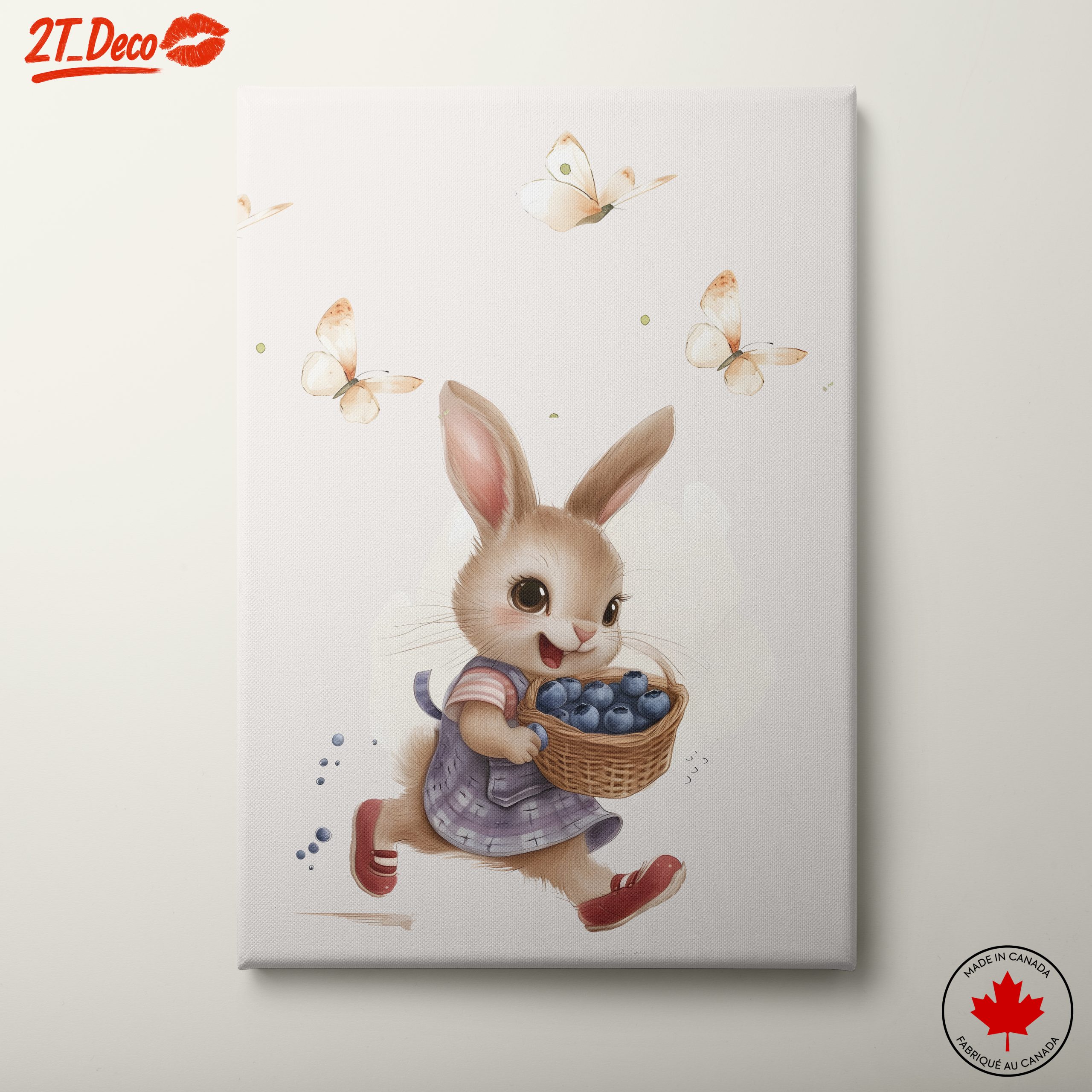 Adorable Whimsical Bunny with Butterflies