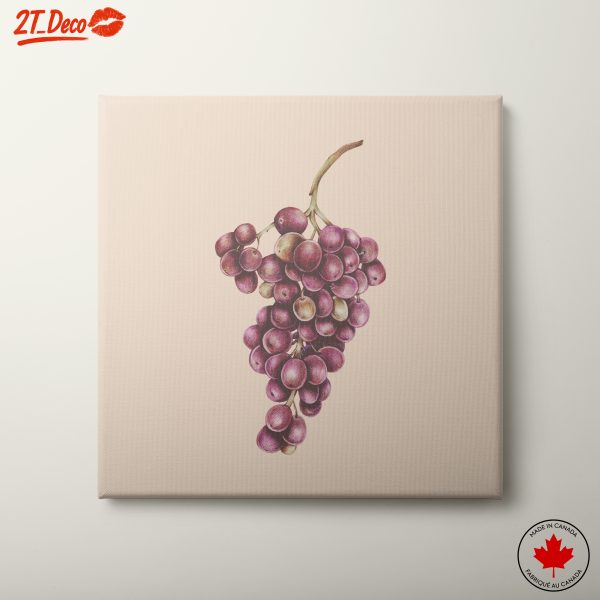 Stylized Grapes Art for Culinary Spaces
