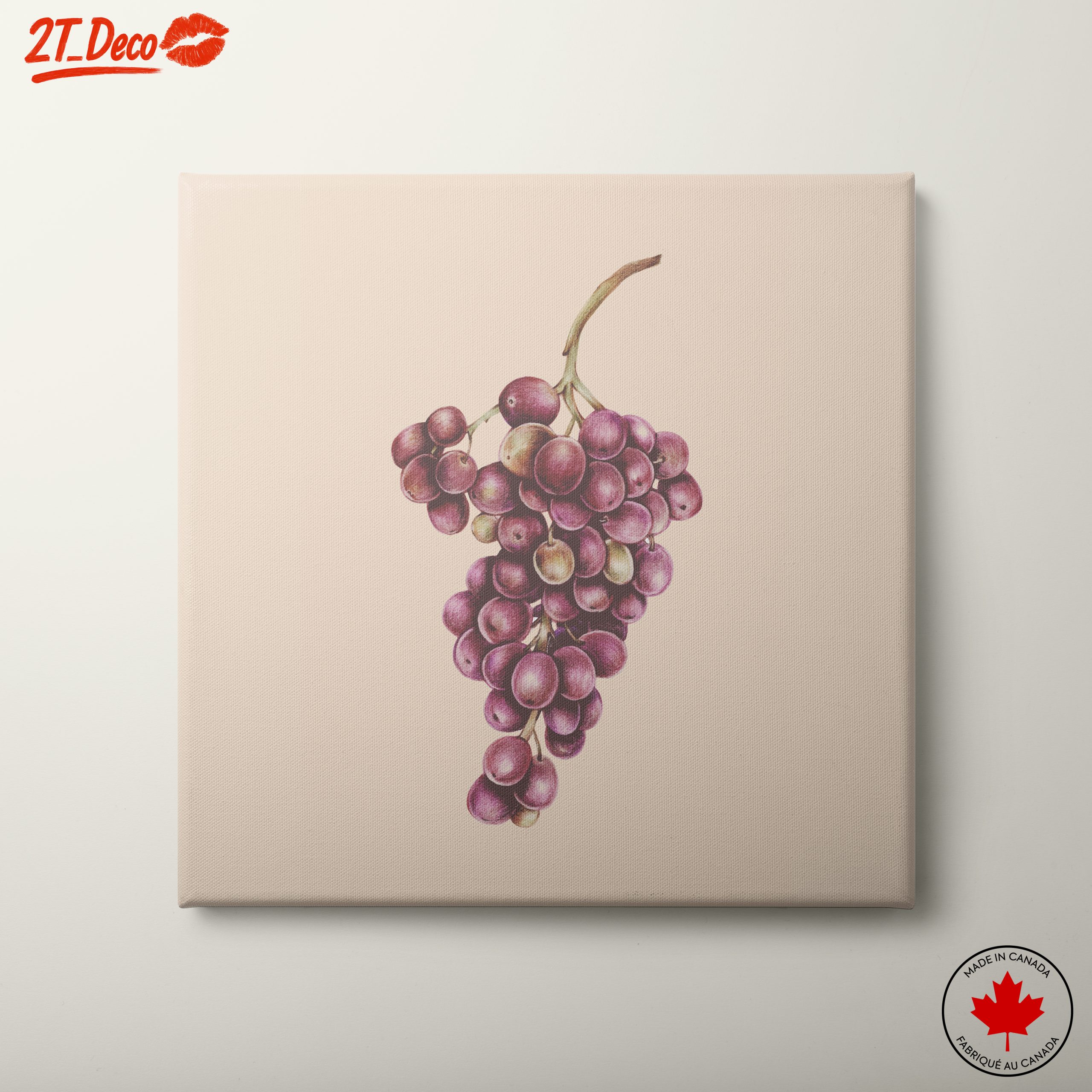 Stylized Grapes Art for Culinary Spaces