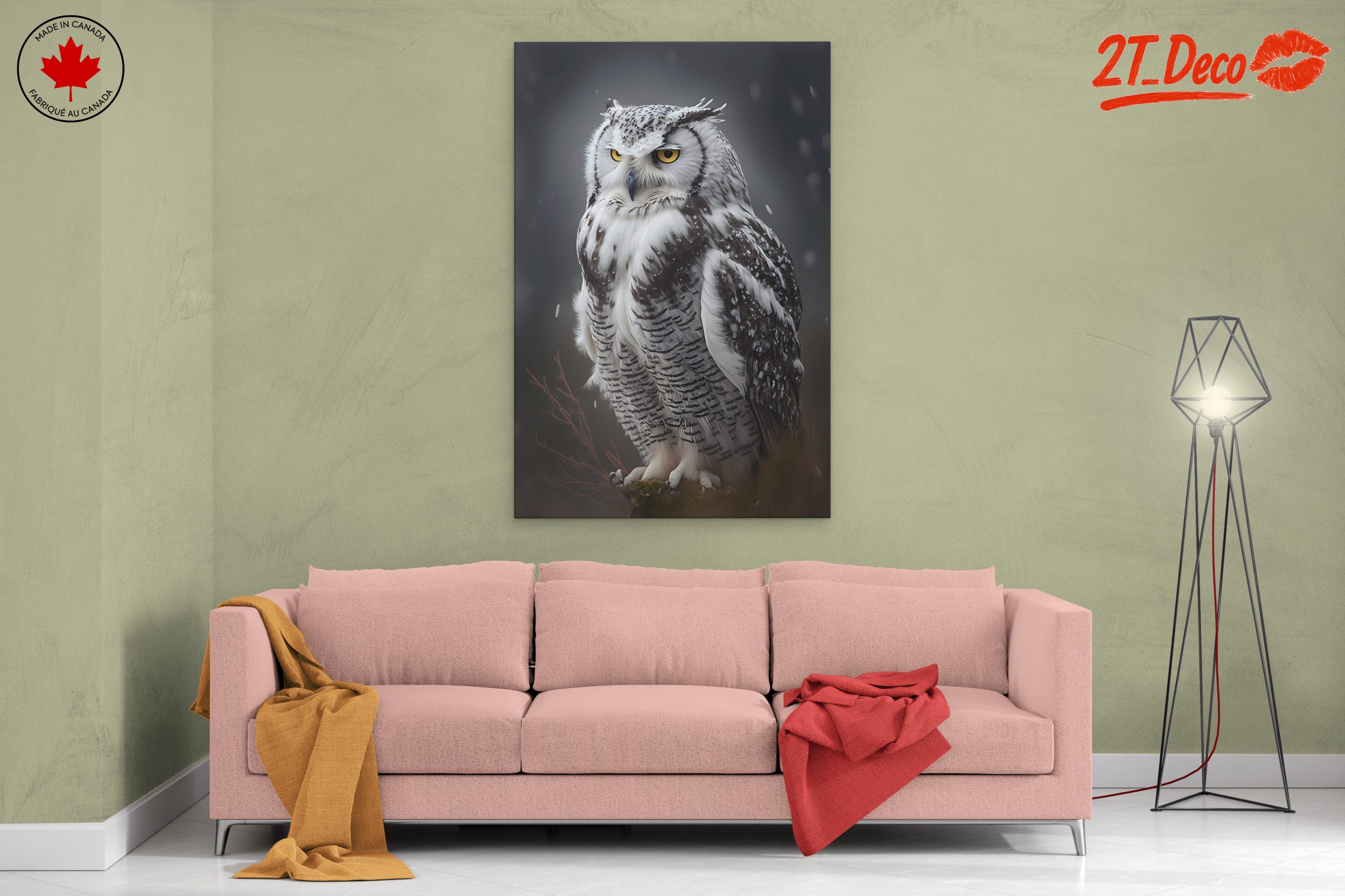 Majestic Owl Artwork in Winter Background - Image 2