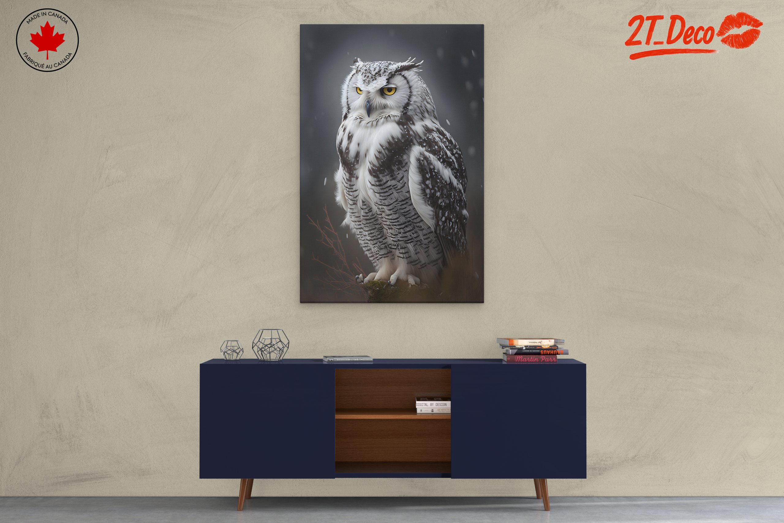 Majestic Owl Artwork in Winter Background - Image 3