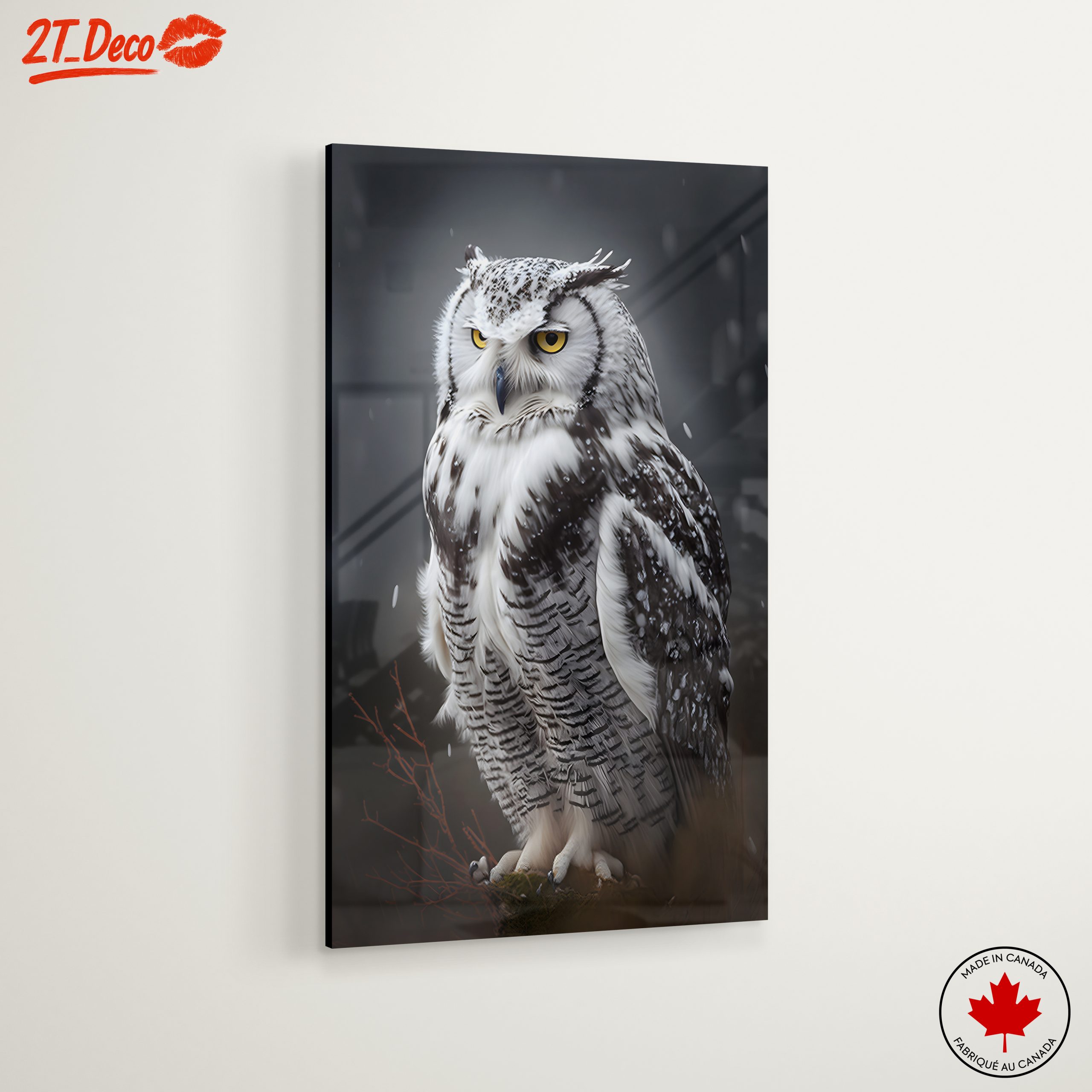 Majestic Owl Artwork in Winter Background - Image 6