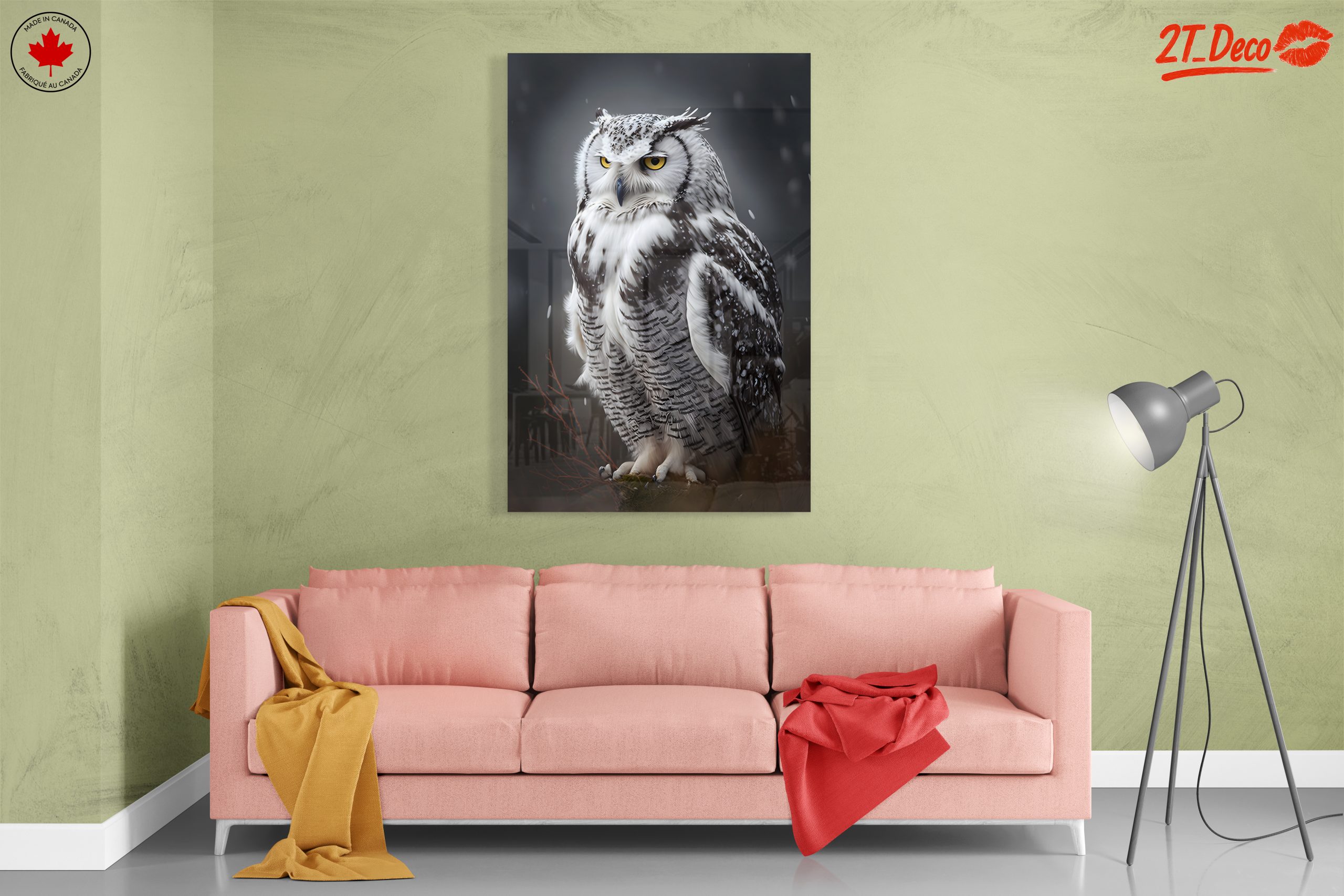Majestic Owl Artwork in Winter Background - Image 7