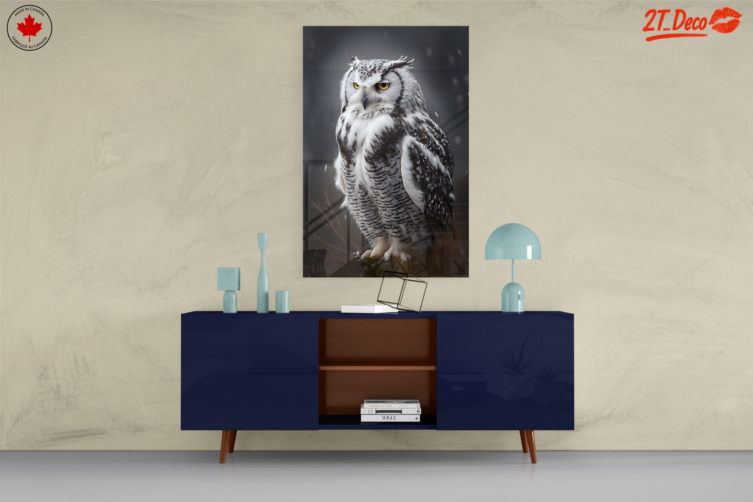 Majestic Owl Artwork in Winter Background - Image 8