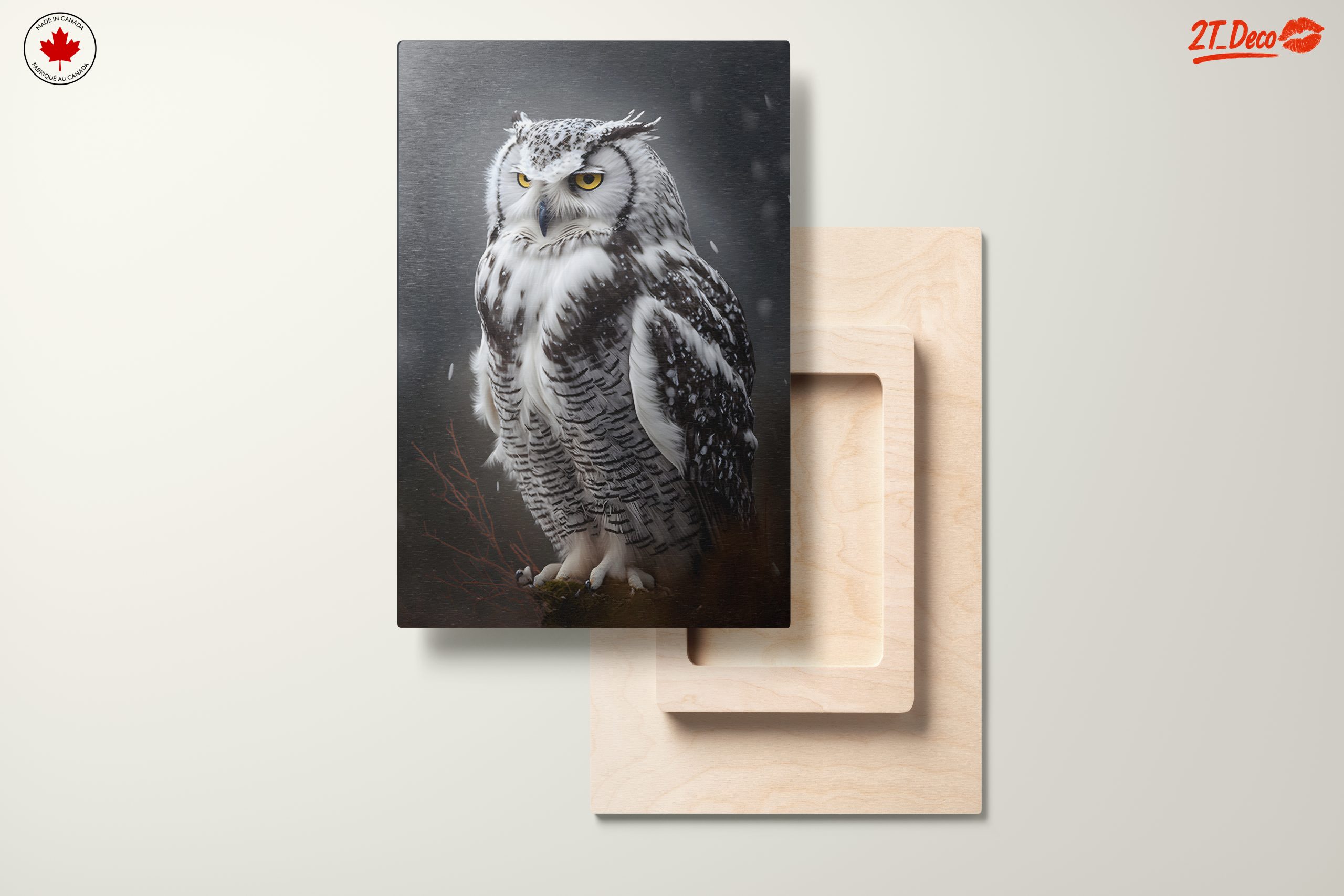 Majestic Owl Artwork in Winter Background - Image 11