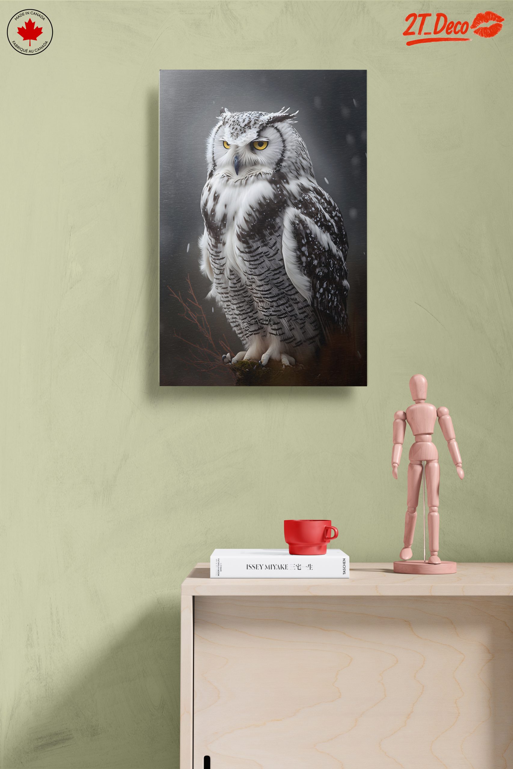 Majestic Owl Artwork in Winter Background - Image 14