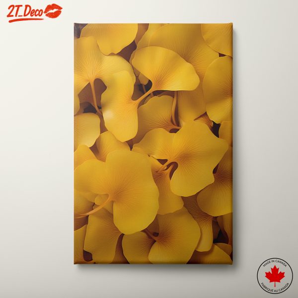 Vibrant Ginkgo Leaves Botanical Art