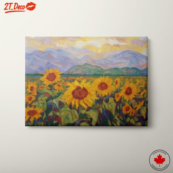 Vibrant Sunflower Field Landscape Art