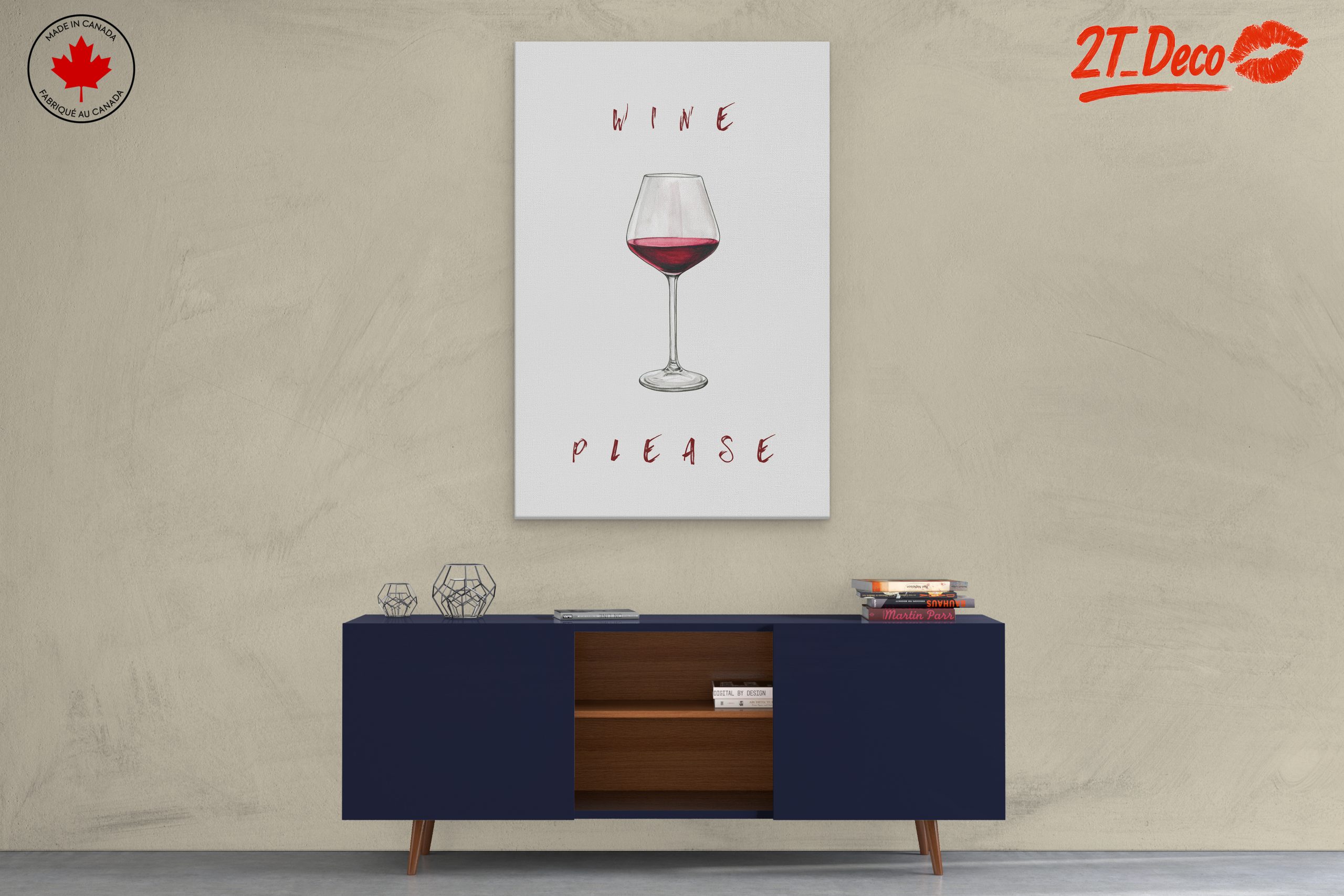 Wine Still Life Artwork with Glass - Image 3
