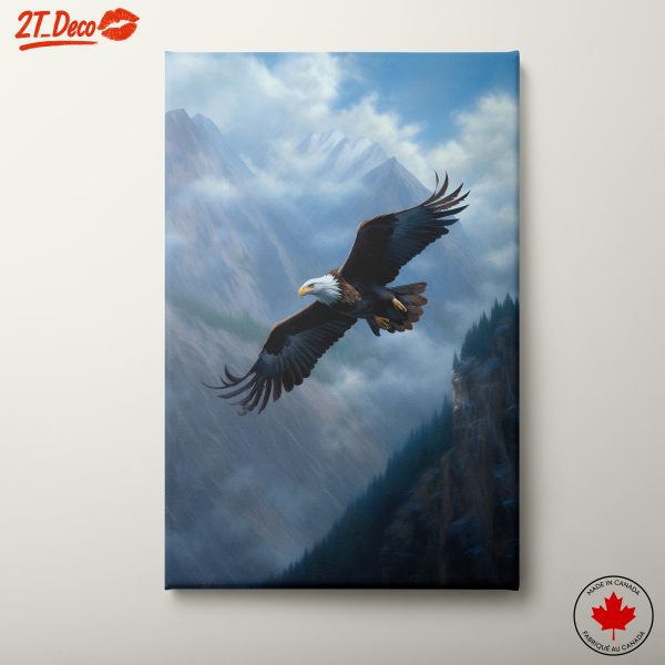 Majestic Eagle Flying Over Mountain Range