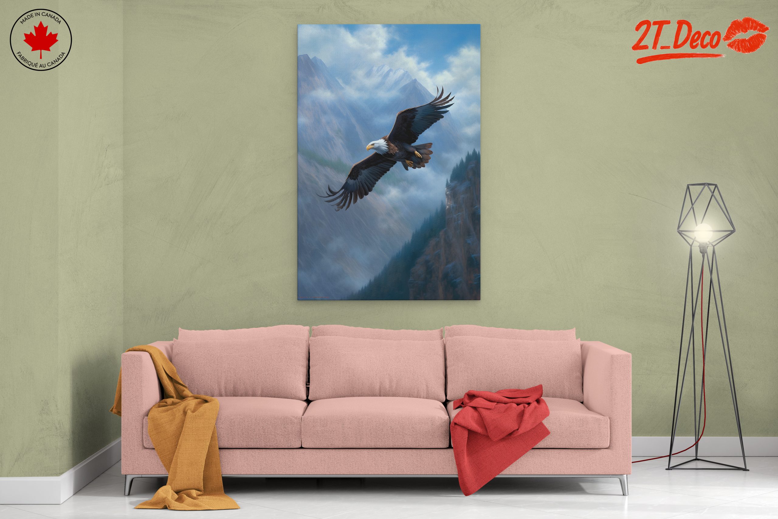 Majestic Eagle Flying Over Mountain Range - Image 2