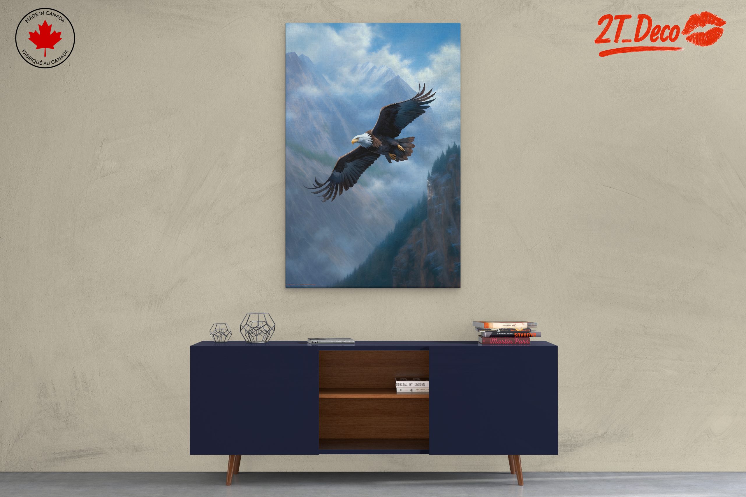 Majestic Eagle Flying Over Mountain Range - Image 3
