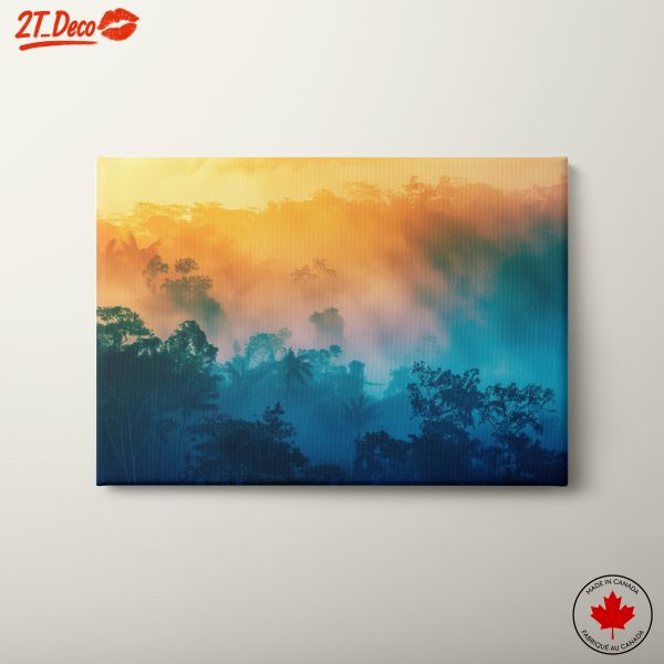 Vibrant Abstract Landscape with Mist