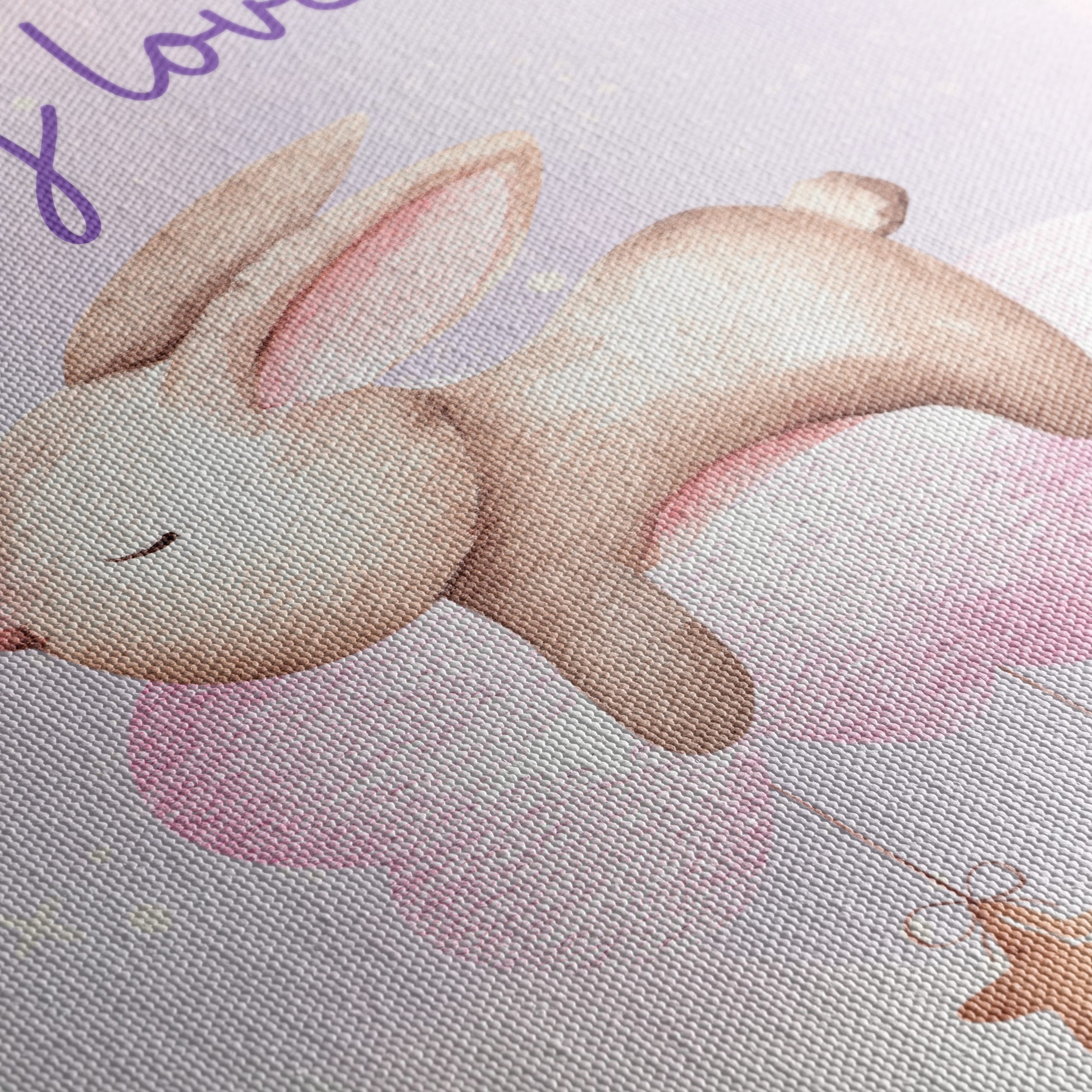 Adorable Bunny on Pink Cloud for Kids - Image 5