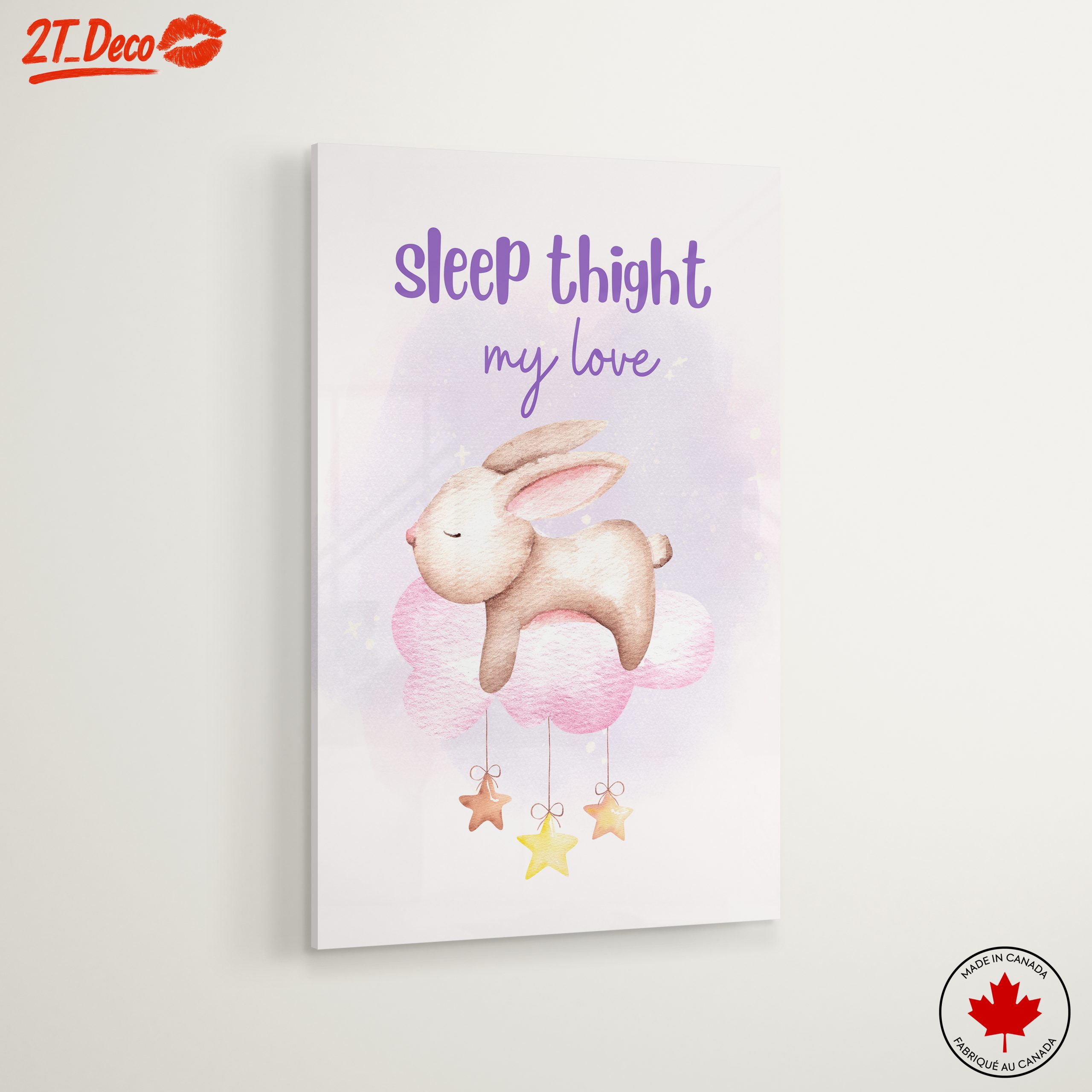 Adorable Bunny on Pink Cloud for Kids - Image 6