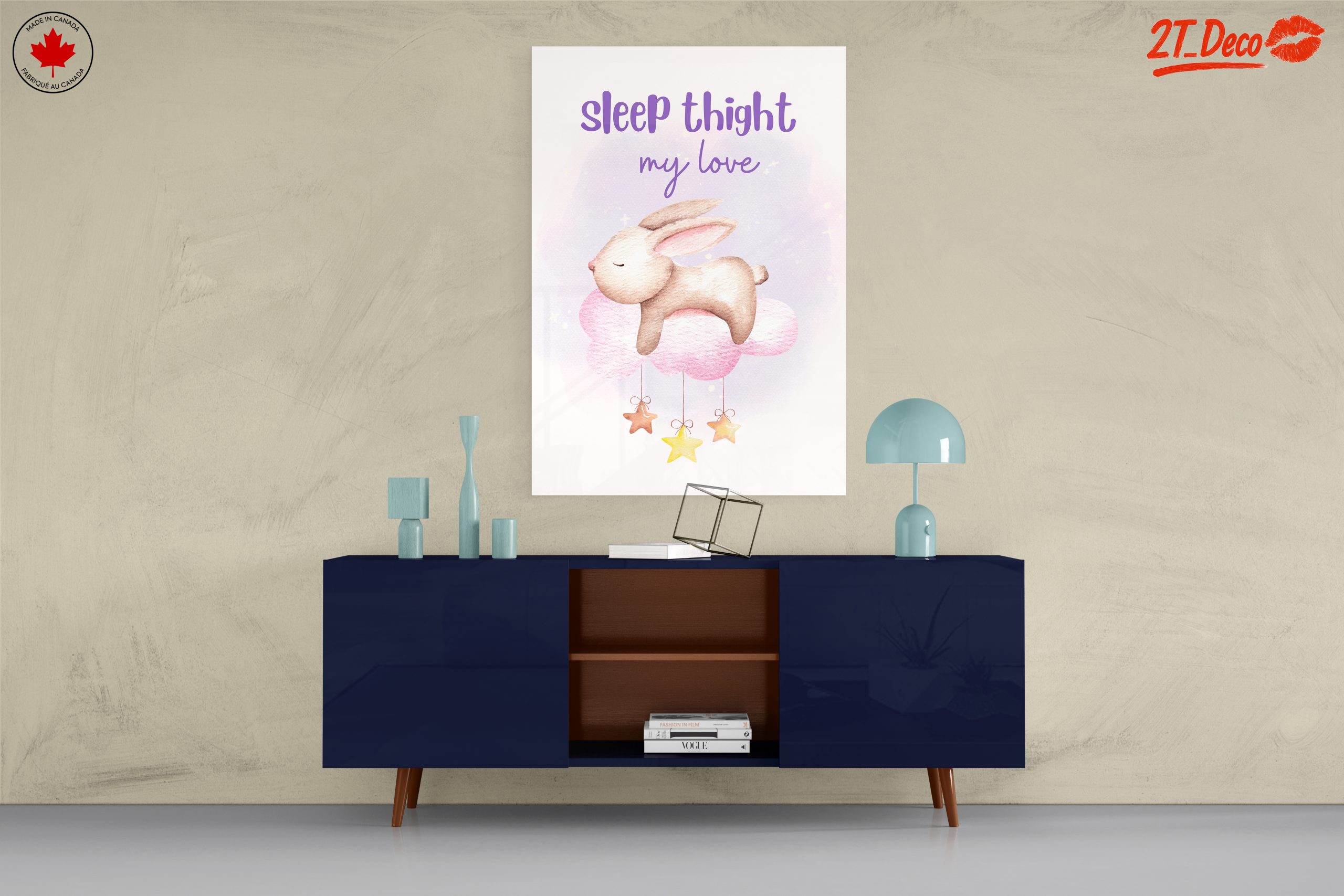 Adorable Bunny on Pink Cloud for Kids - Image 8