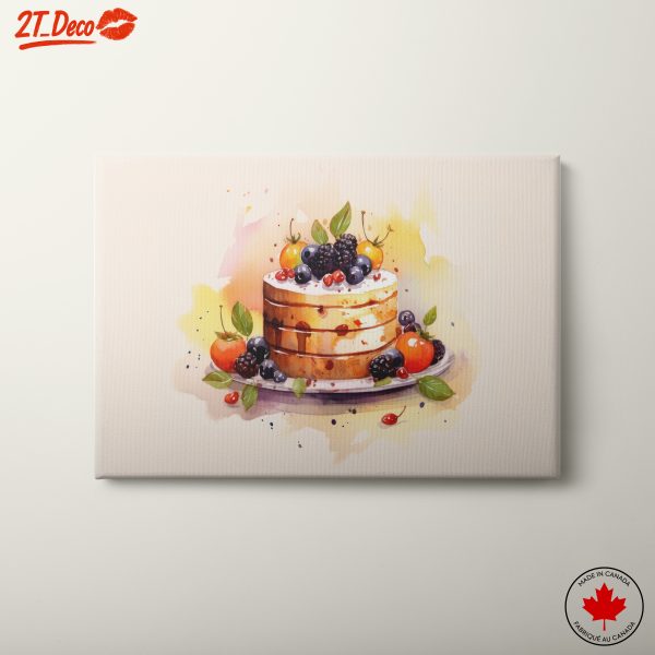 Colorful Cake with Fresh Berries Art