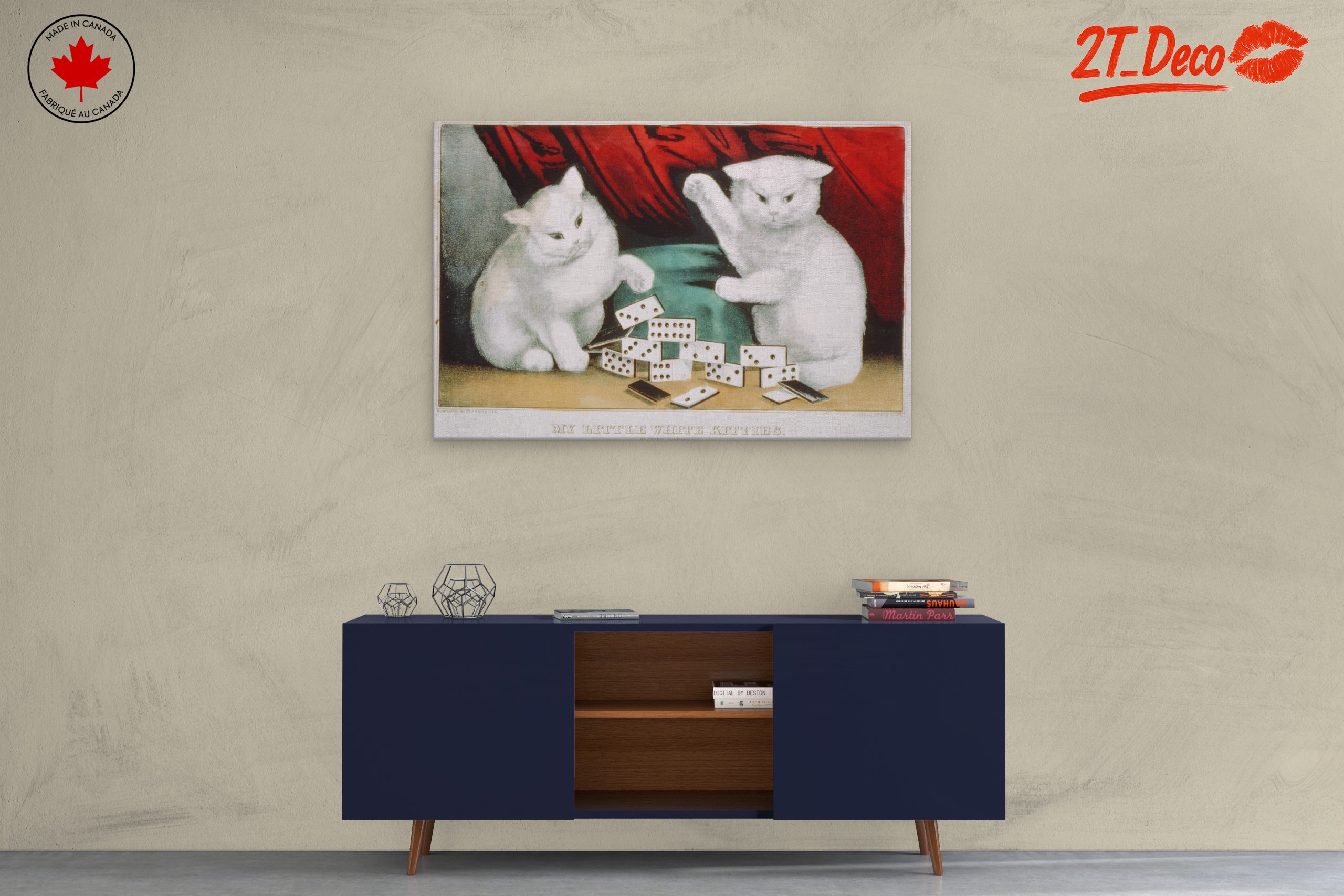 Charming White Kittens Playing with Dominoes - Image 3